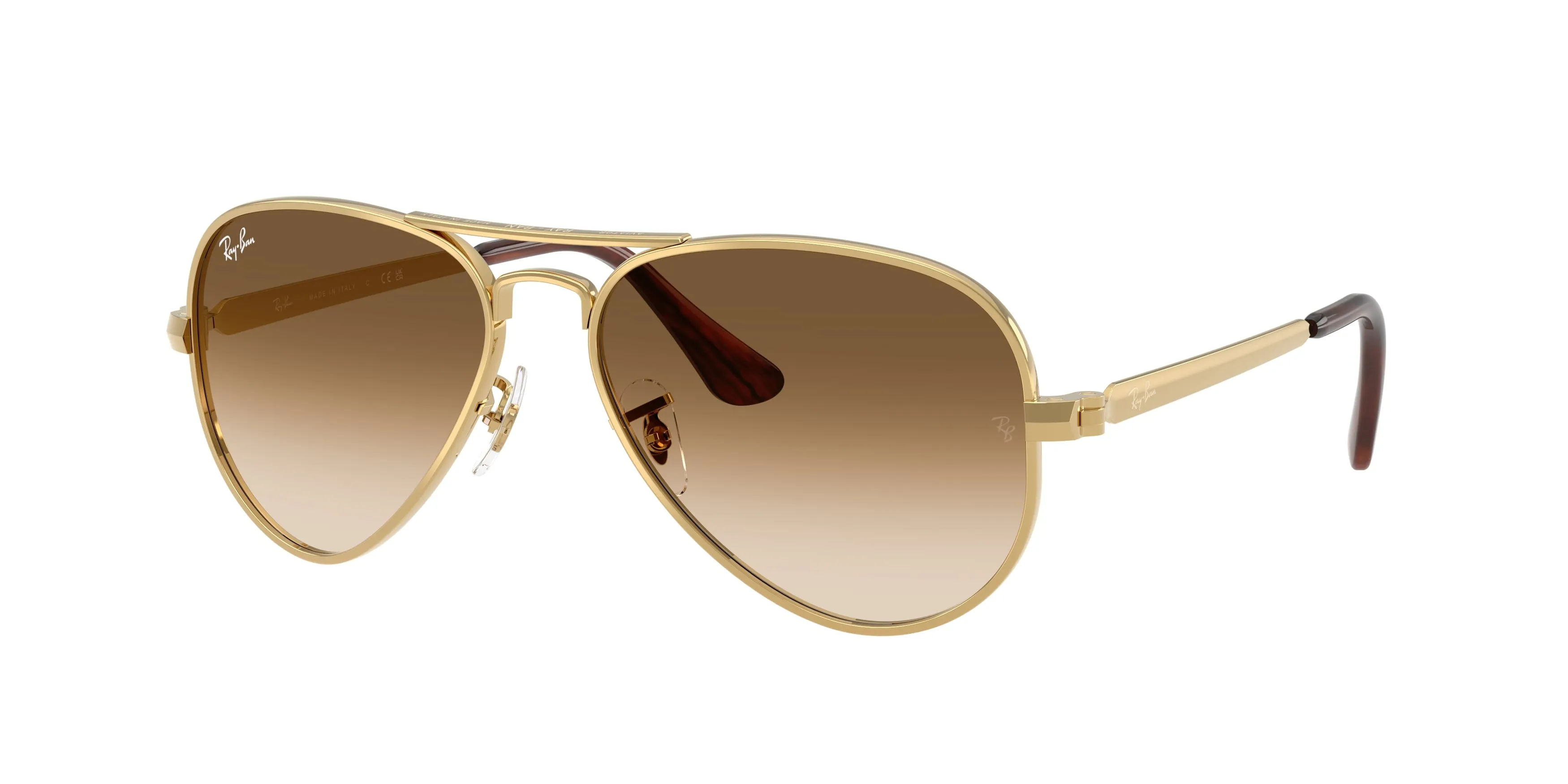 Ray - Ban RB3925 AVIATOR MAX 001/51 Occhiali da sole Metallo Oro Marrone Pilot Normale Sfumato - immagine 1