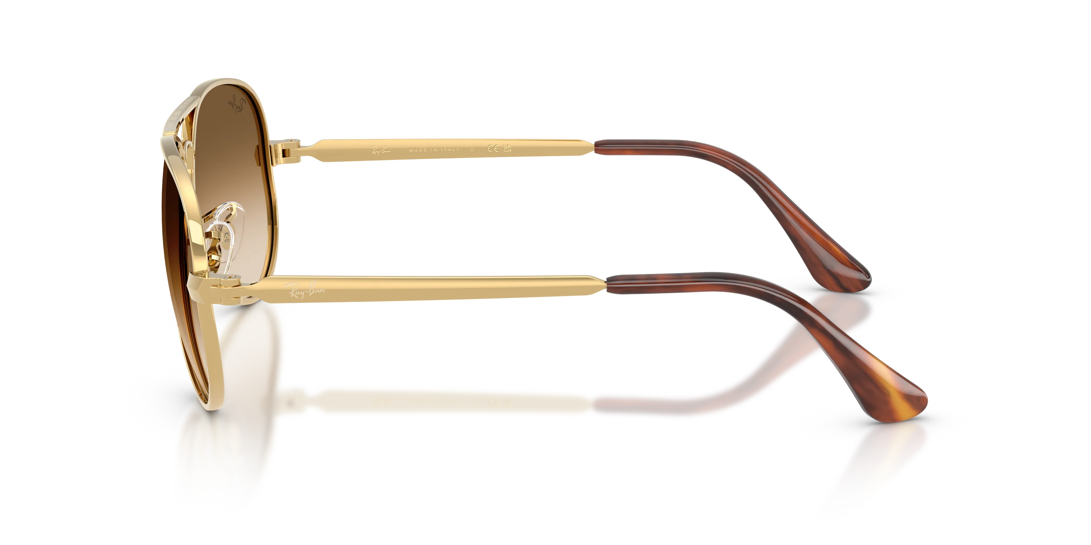 Ray - Ban RB3925 AVIATOR MAX 001/51 Occhiali da sole Metallo Oro Marrone Pilot Normale Sfumato - immagine 4