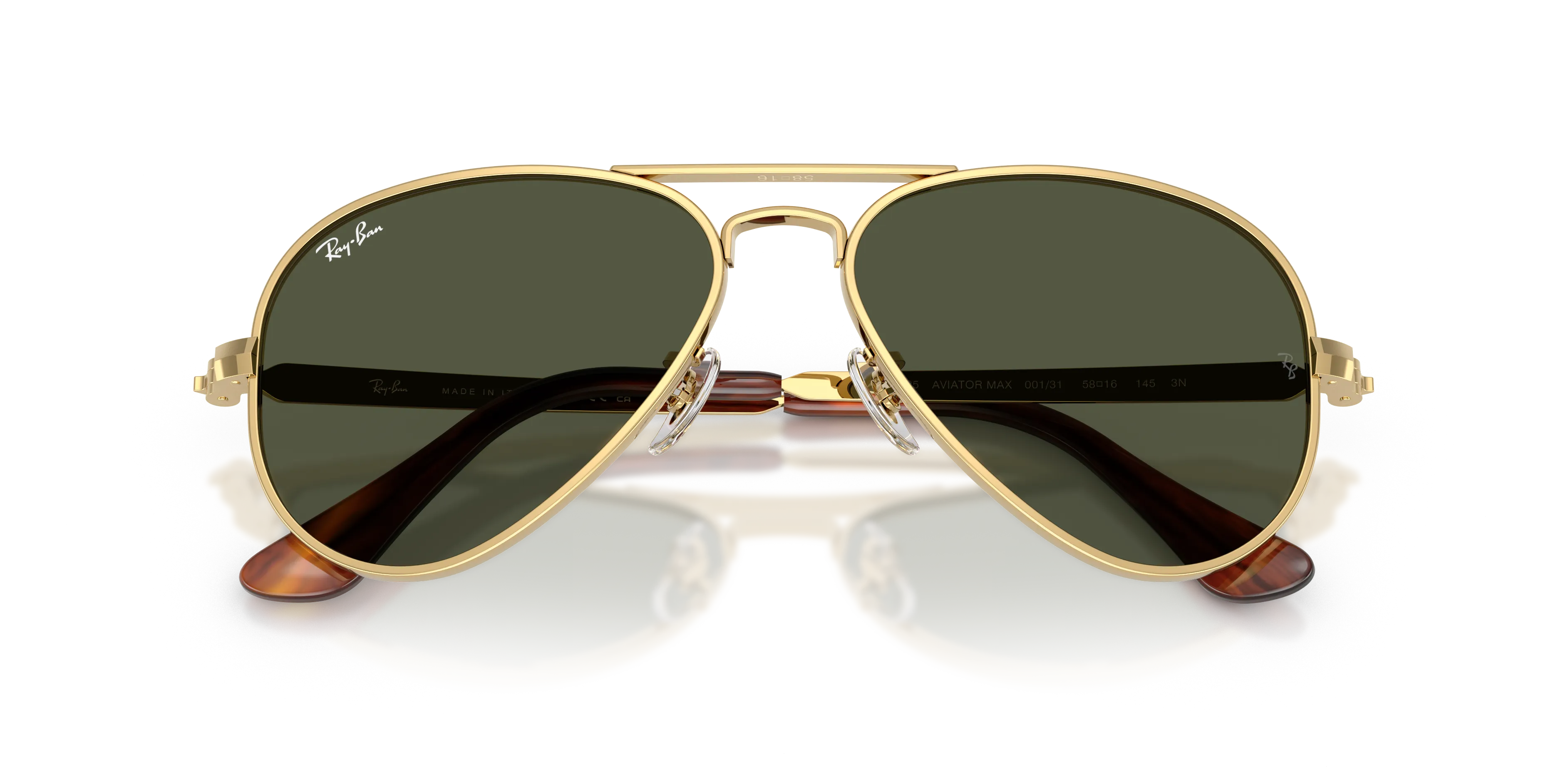 Ray - Ban RB3925 AVIATOR MAX 001/31 Occhiali da sole Metallo Oro Verde Pilot Normale - immagine 2