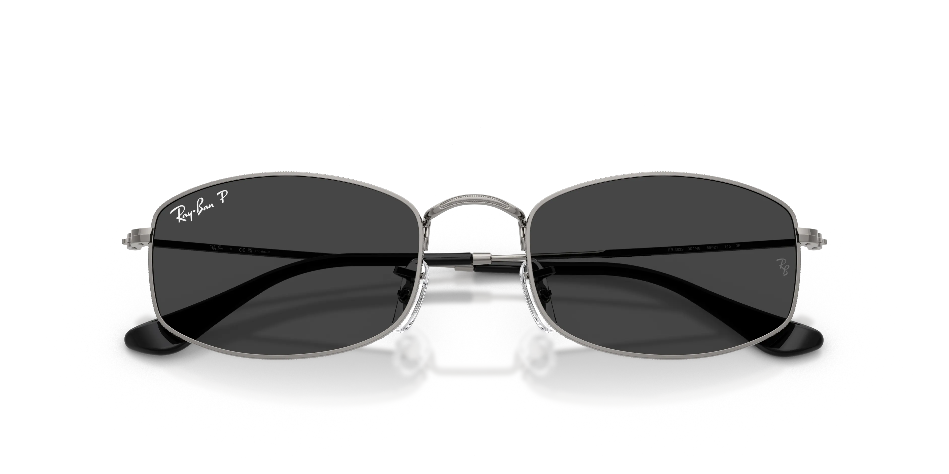 Ray - Ban RB3832 004/48 Occhiali da sole Metallo Grigio Grigio Geometrica Polarizzata - immagine 2