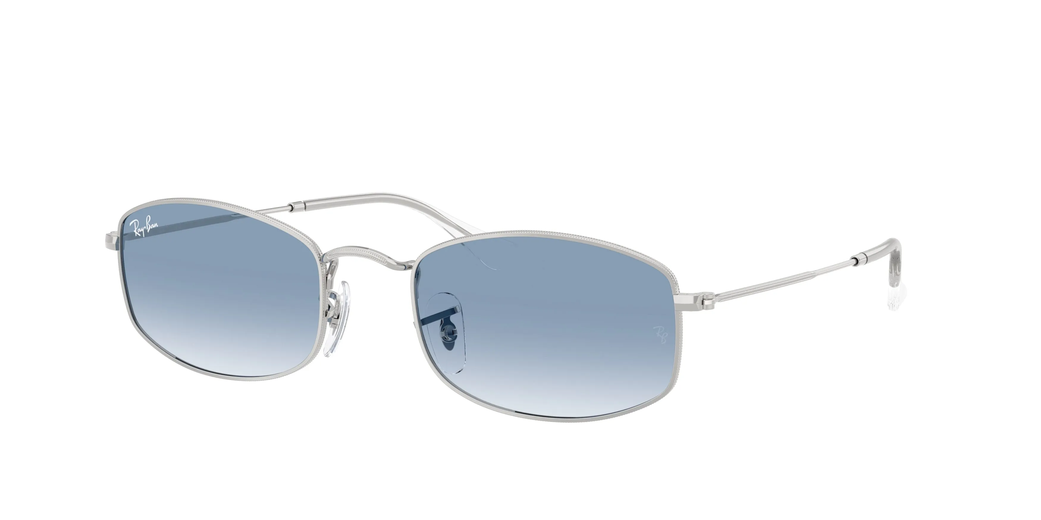 Ray - Ban RB3832 003/3F Occhiali da sole Metallo Argento Blu Geometrica Normale Sfumato - immagine 1