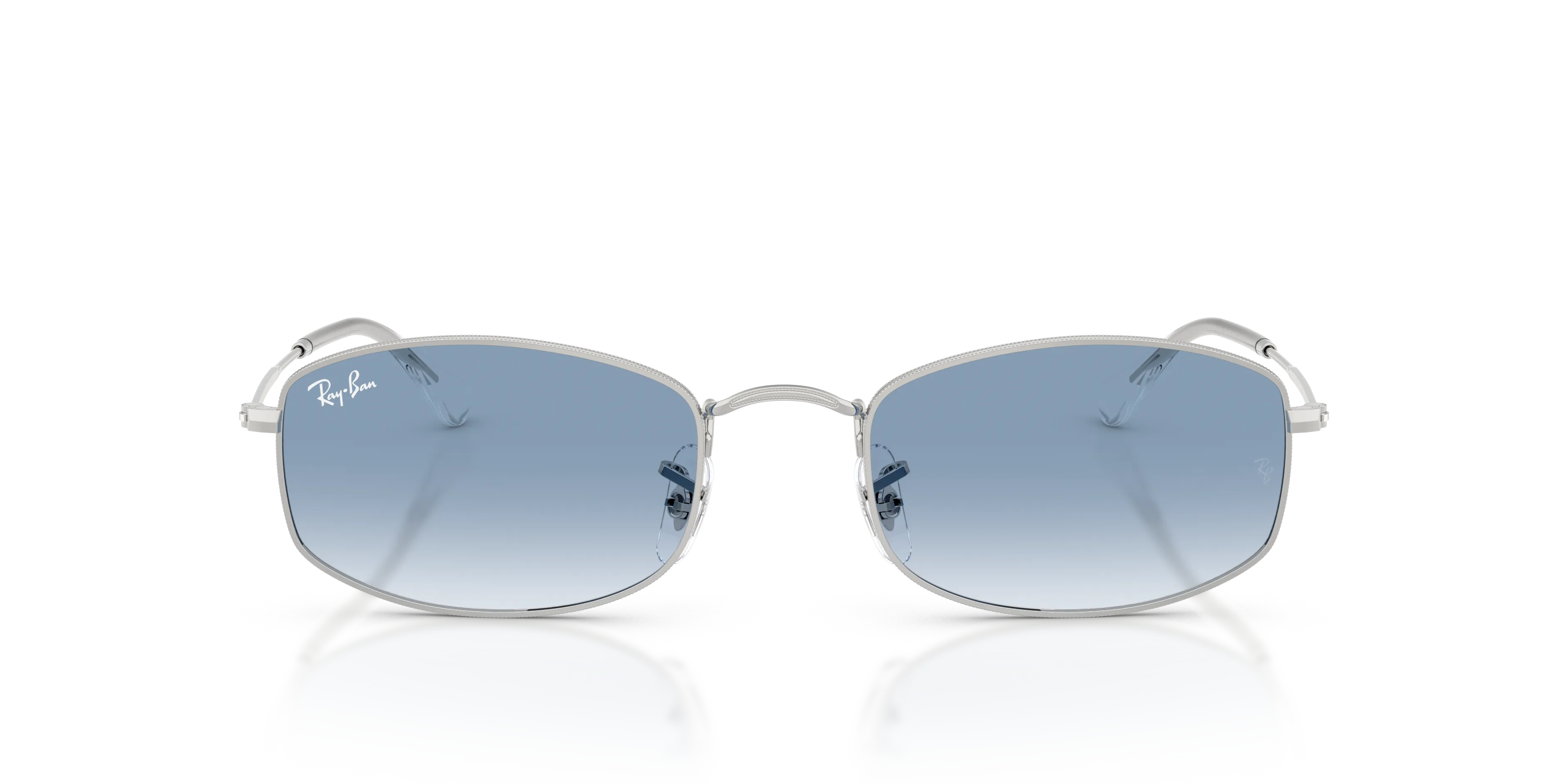 Ray - Ban RB3832 003/3F Occhiali da sole Metallo Argento Blu Geometrica Normale Sfumato - immagine 3