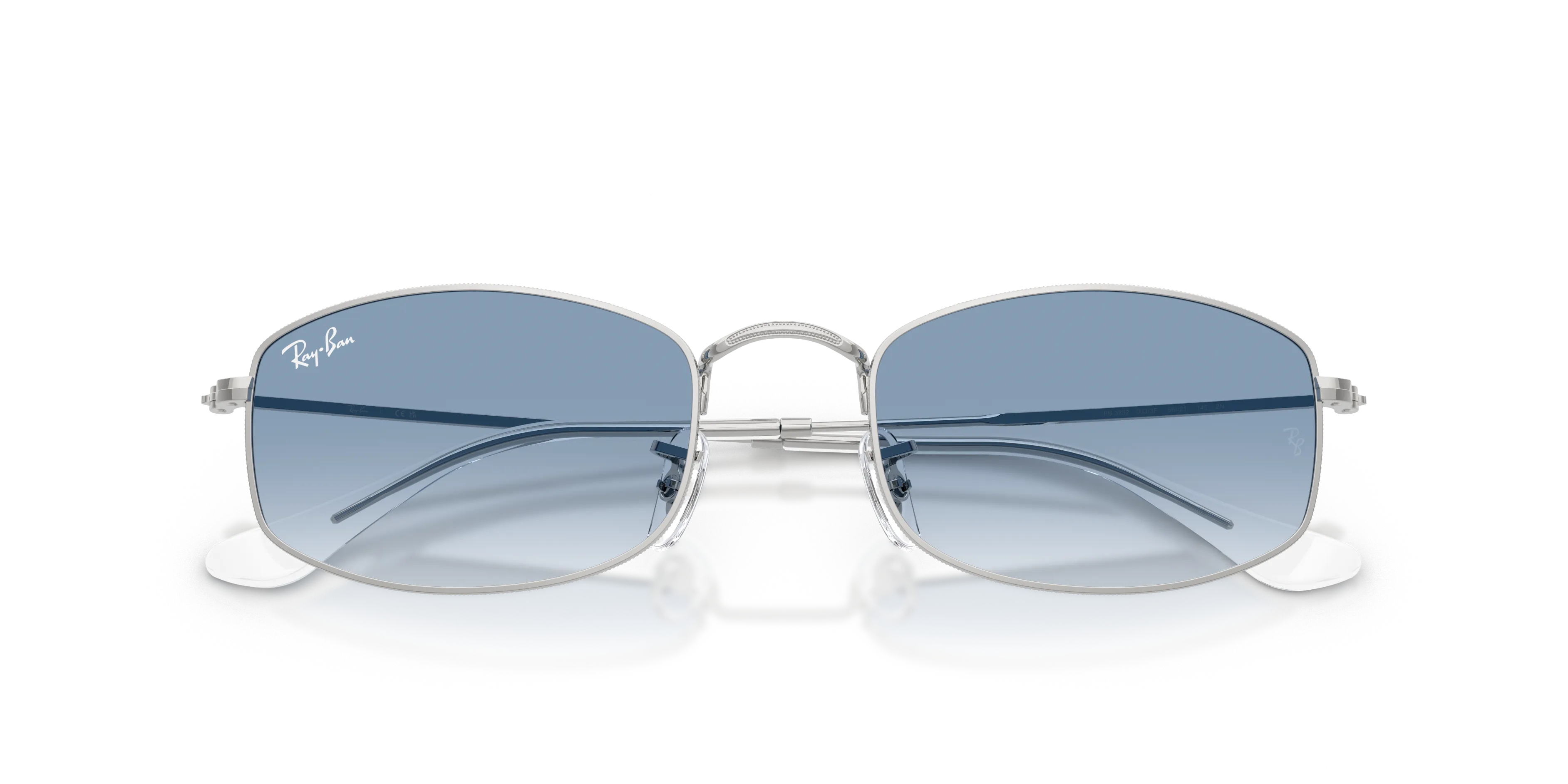 Ray - Ban RB3832 003/3F Occhiali da sole Metallo Argento Blu Geometrica Normale Sfumato - immagine 2