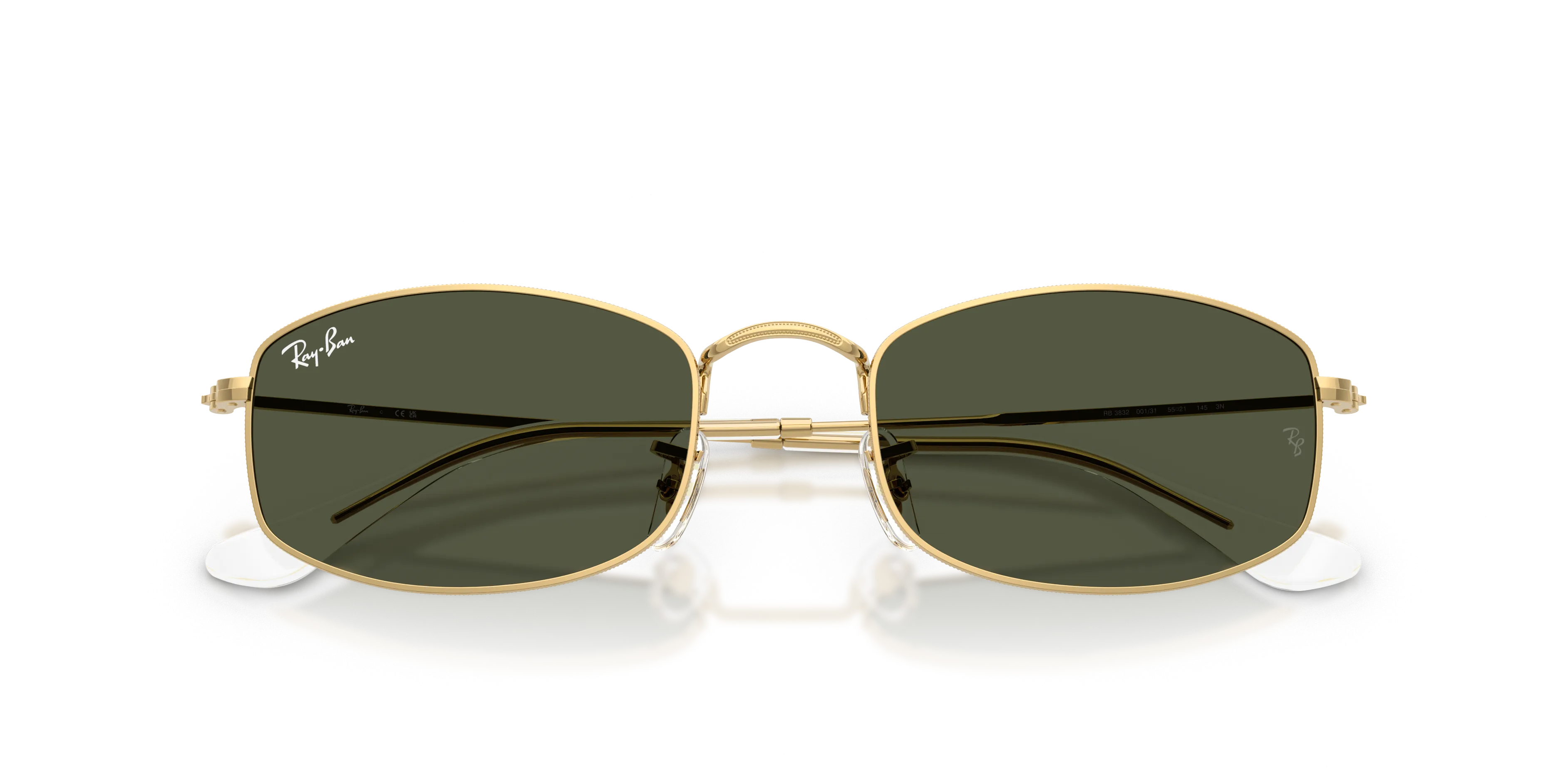 Ray - Ban RB3832 001/31 Occhiali da sole Metallo Oro Verde Geometrica Normale - immagine 2