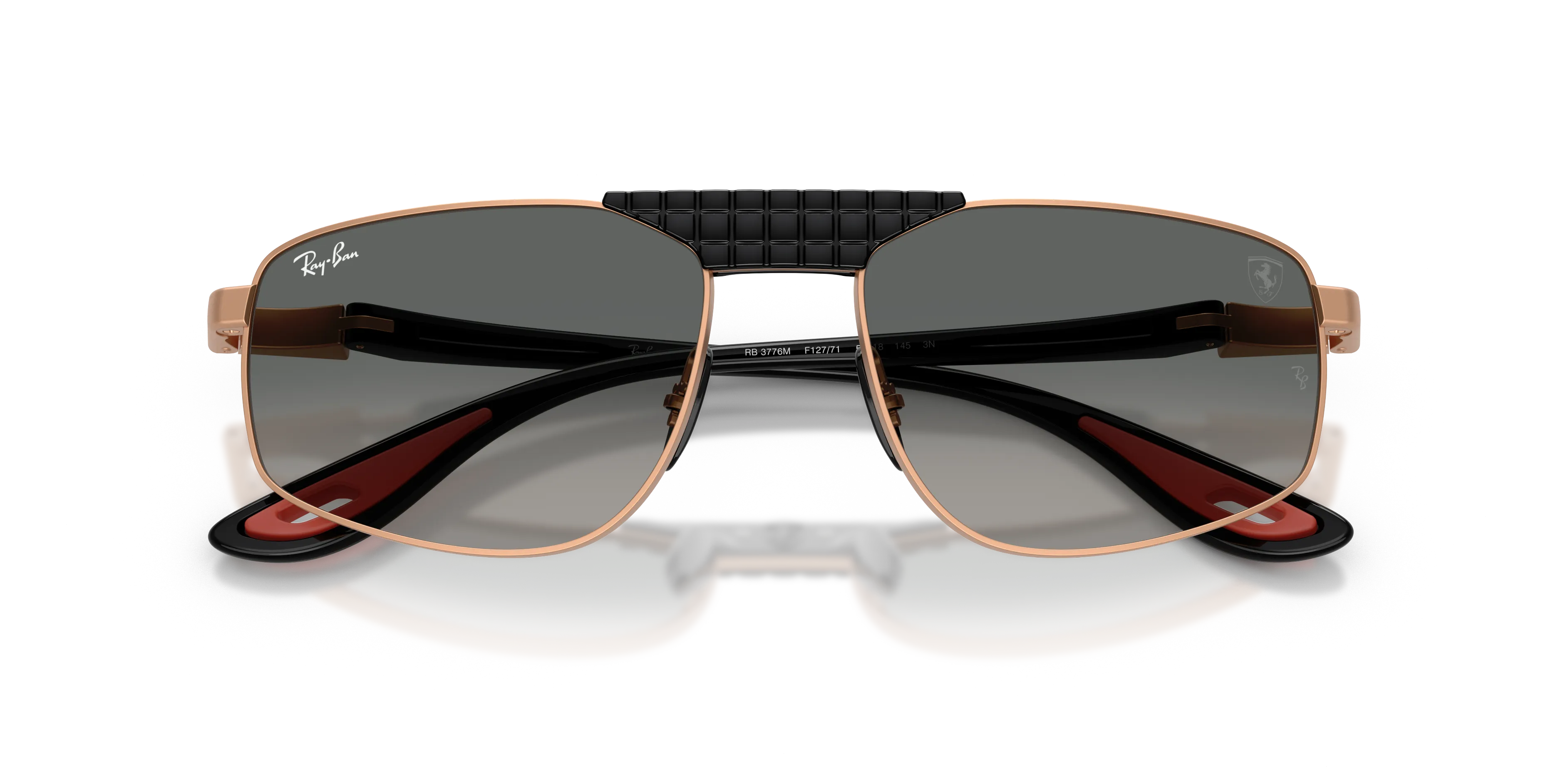 Ray - Ban RB3776M F12771 Occhiali da sole Metallo Oro Grigio Geometrica Normale Sfumato - immagine 2