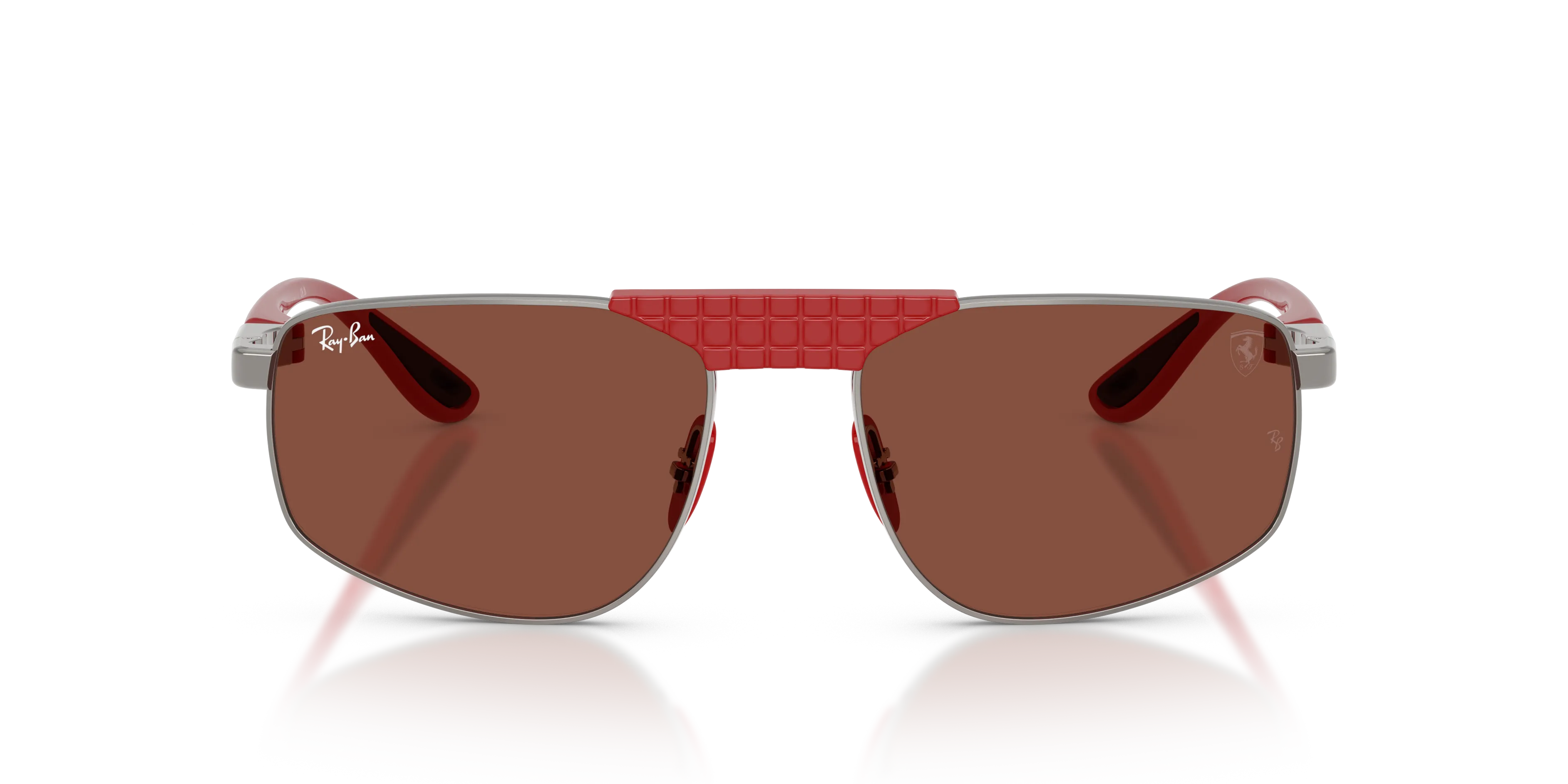 Ray - Ban RB3776M F126C5 Occhiali da sole Metallo Grigio Rosso Geometrica Normale - immagine 3