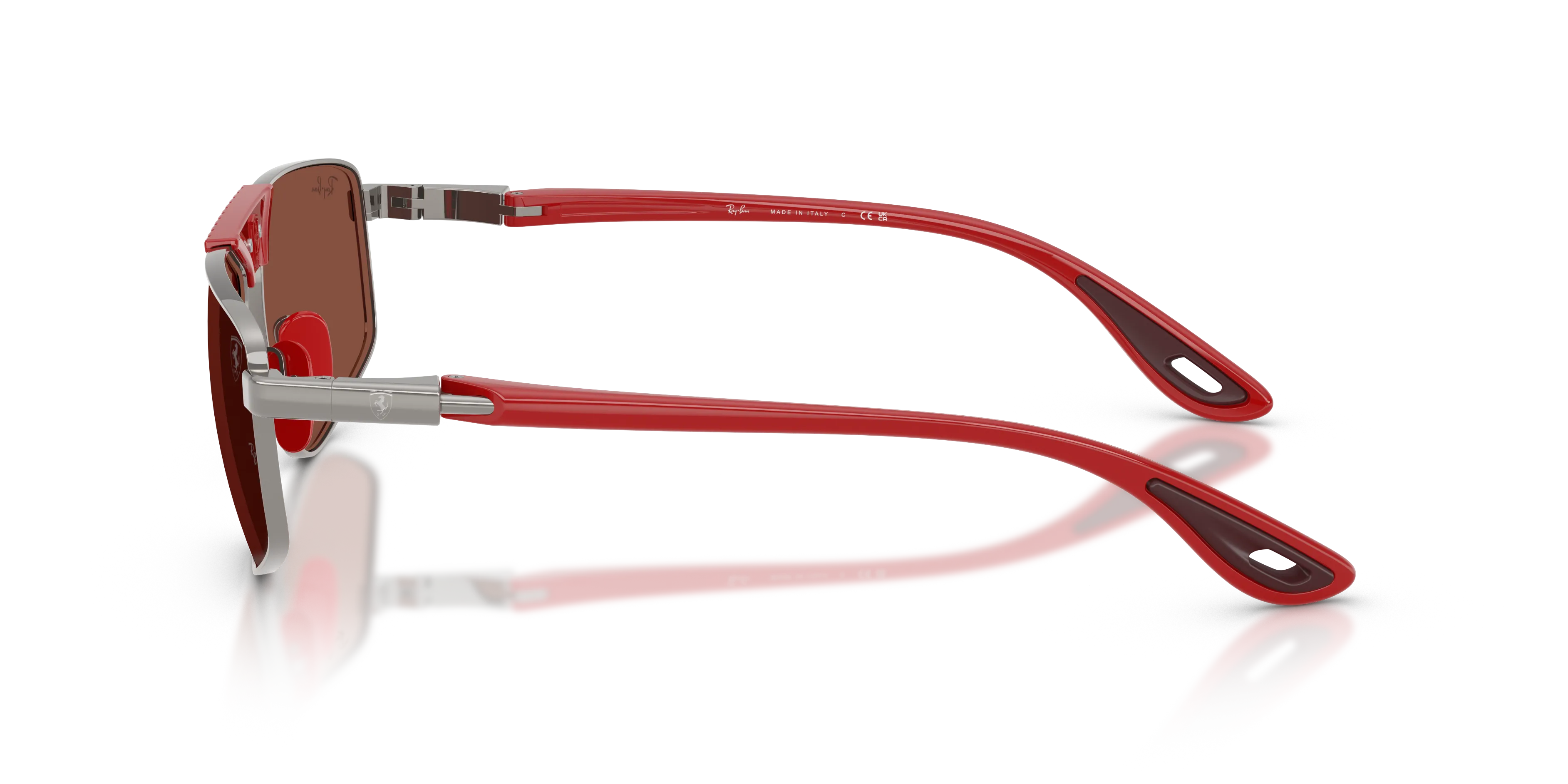 Ray - Ban RB3776M F126C5 Occhiali da sole Metallo Grigio Rosso Geometrica Normale - immagine 4