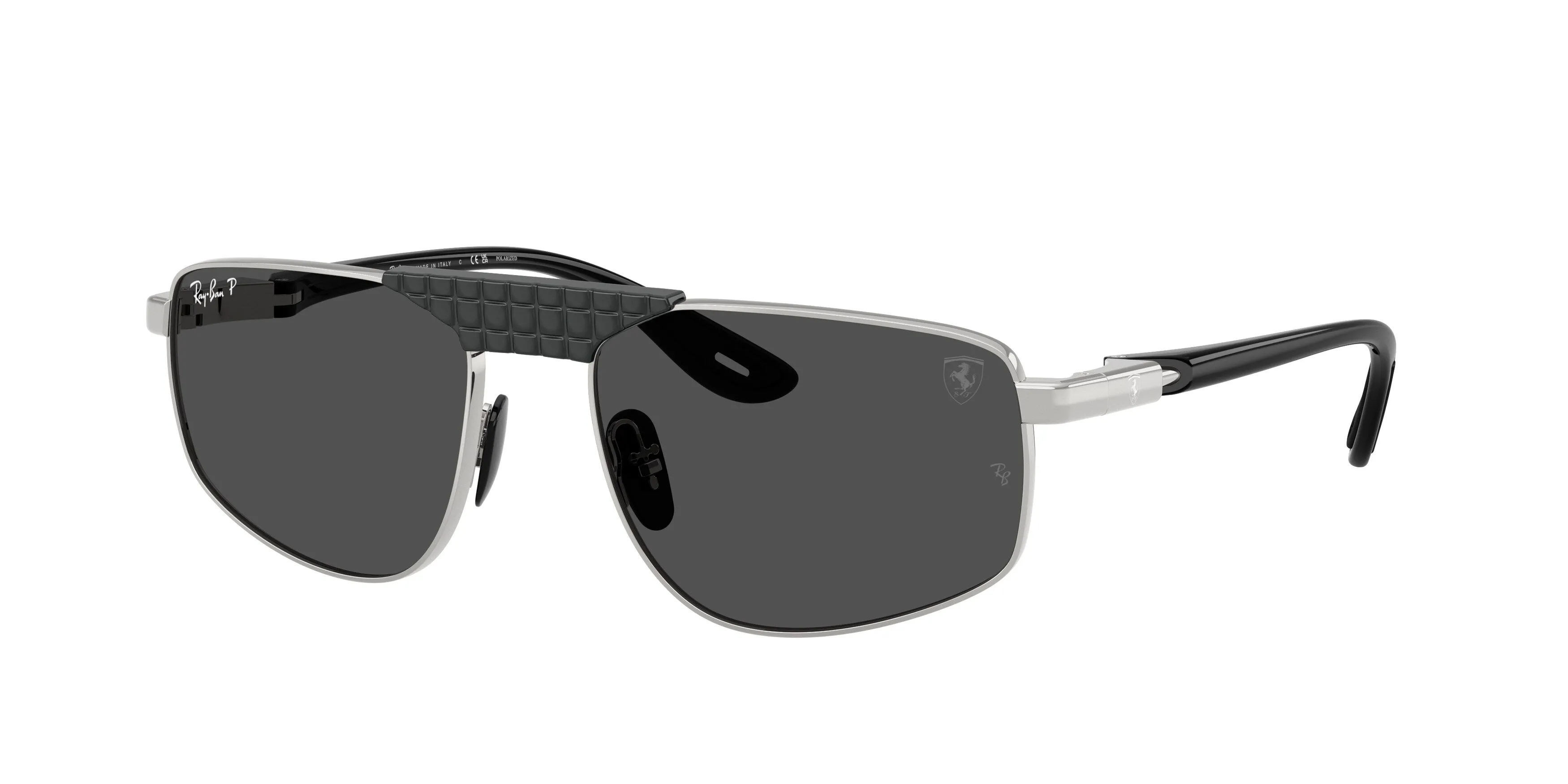 Ray - Ban RB3776M F122K8 Occhiali da sole Metallo Argento Grigio Geometrica Polarizzata - immagine 1