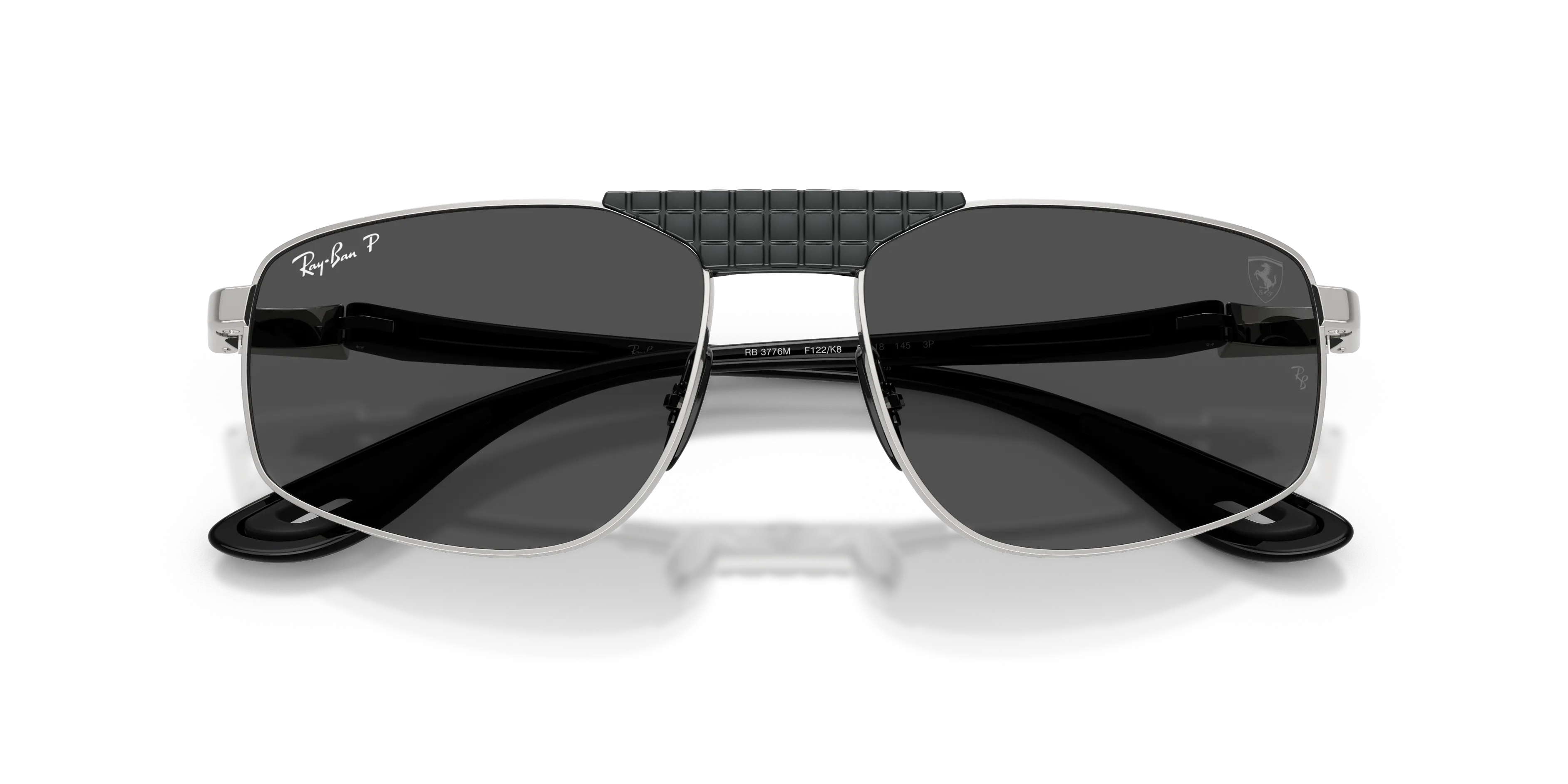 Ray - Ban RB3776M F122K8 Occhiali da sole Metallo Argento Grigio Geometrica Polarizzata - immagine 2