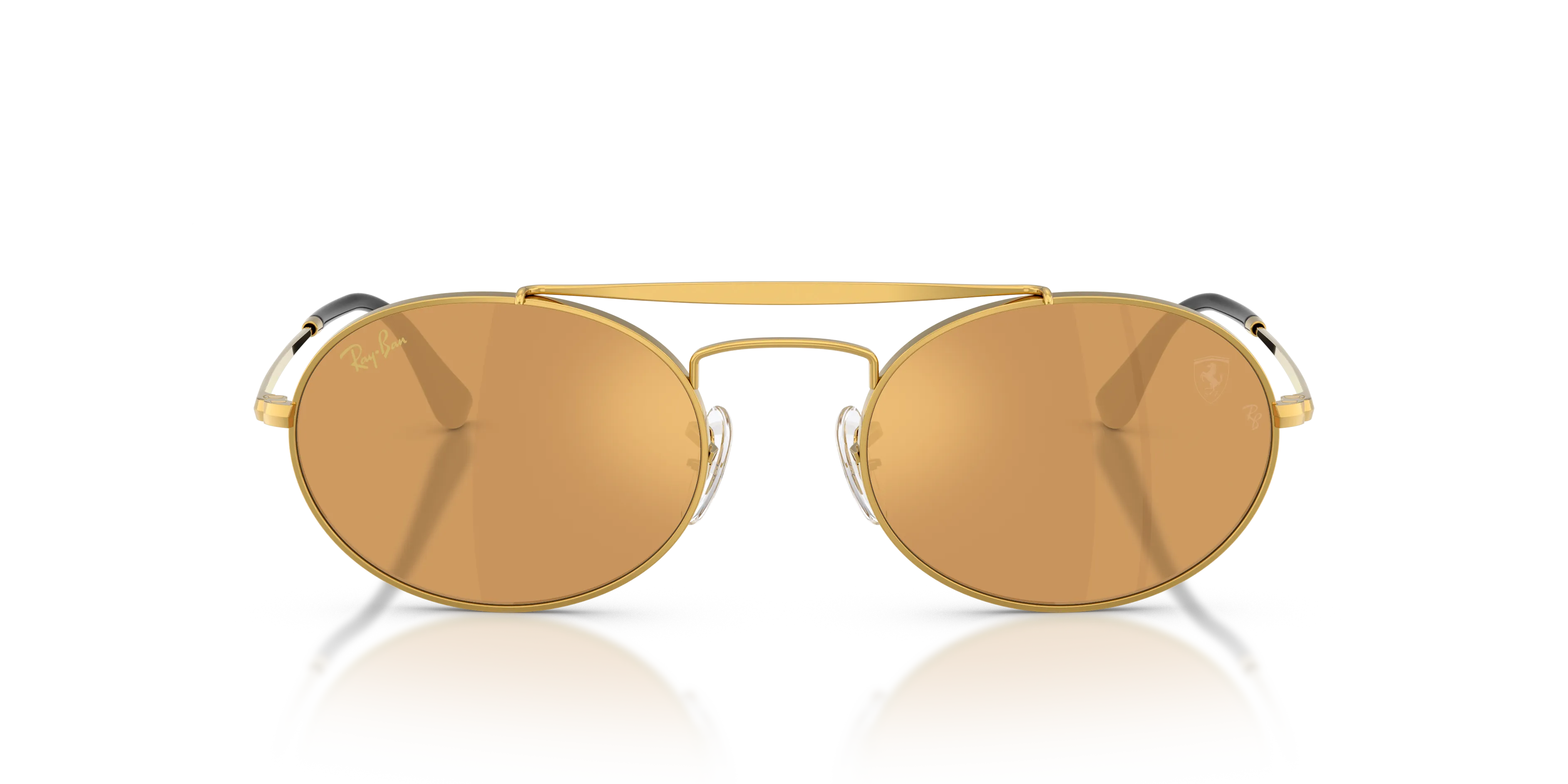 Ray - Ban RB3775M F133W4 Occhiali da sole Metallo Oro Marrone Rotonda Specchiate - immagine 3