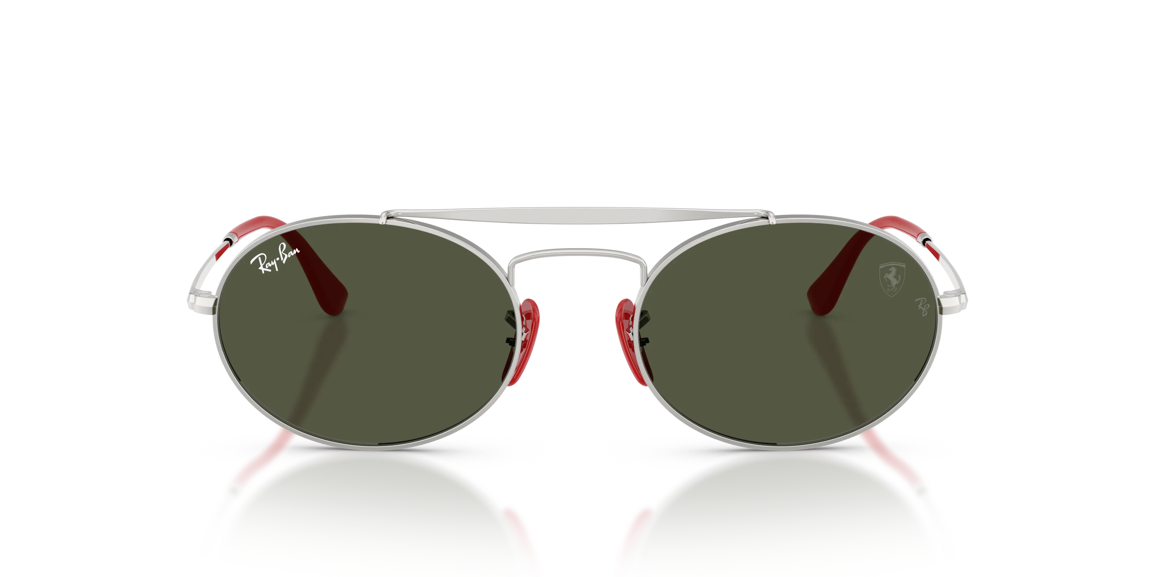 Ray - Ban RB3775M F00731 Occhiali da sole Metallo Argento Verde Rotonda Normale - immagine 3