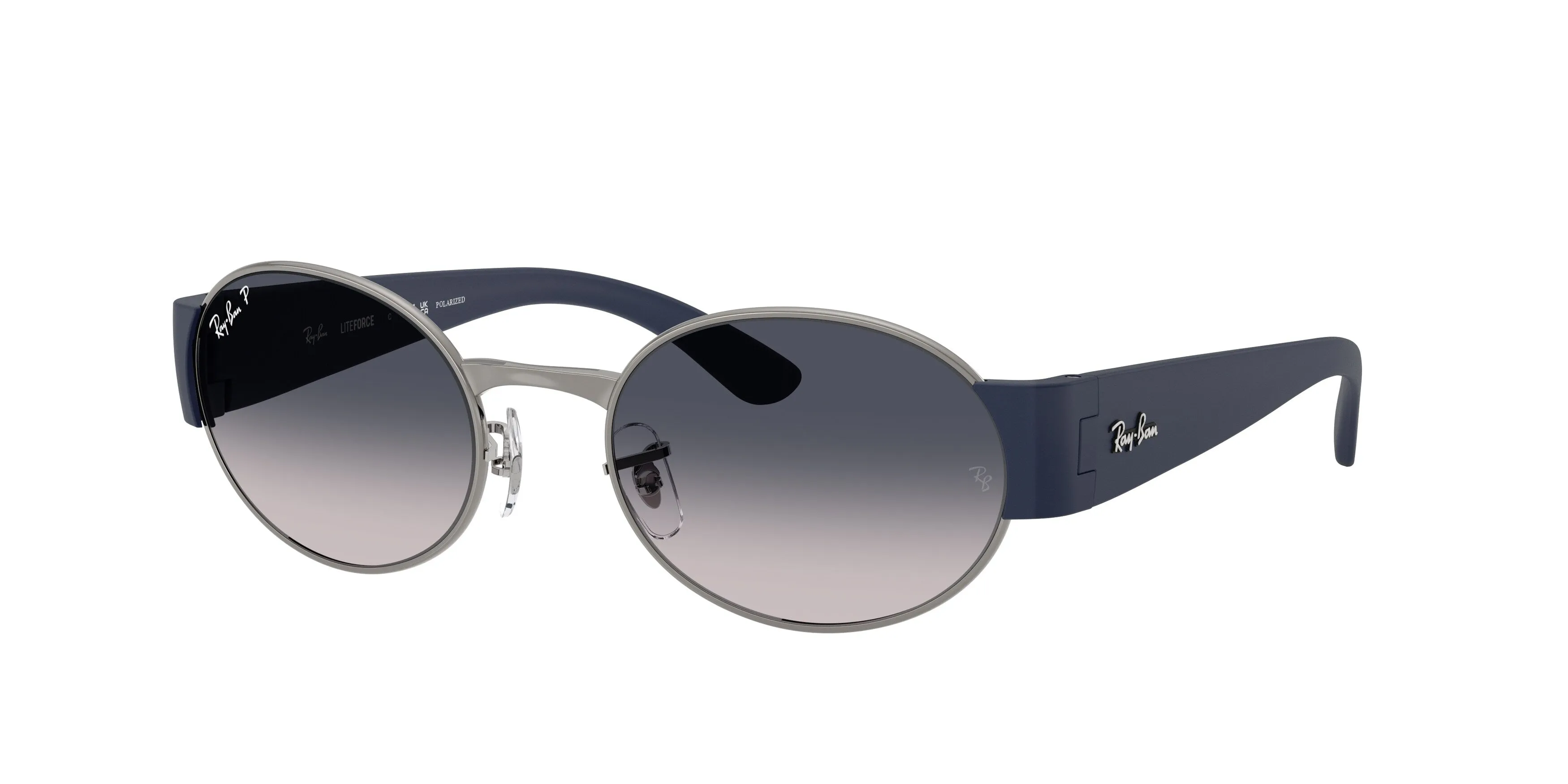 Ray - Ban RB3770 004/78 Occhiali da sole Metallo Grigio Blu Rotonda Polarizzata Sfumato - immagine 1