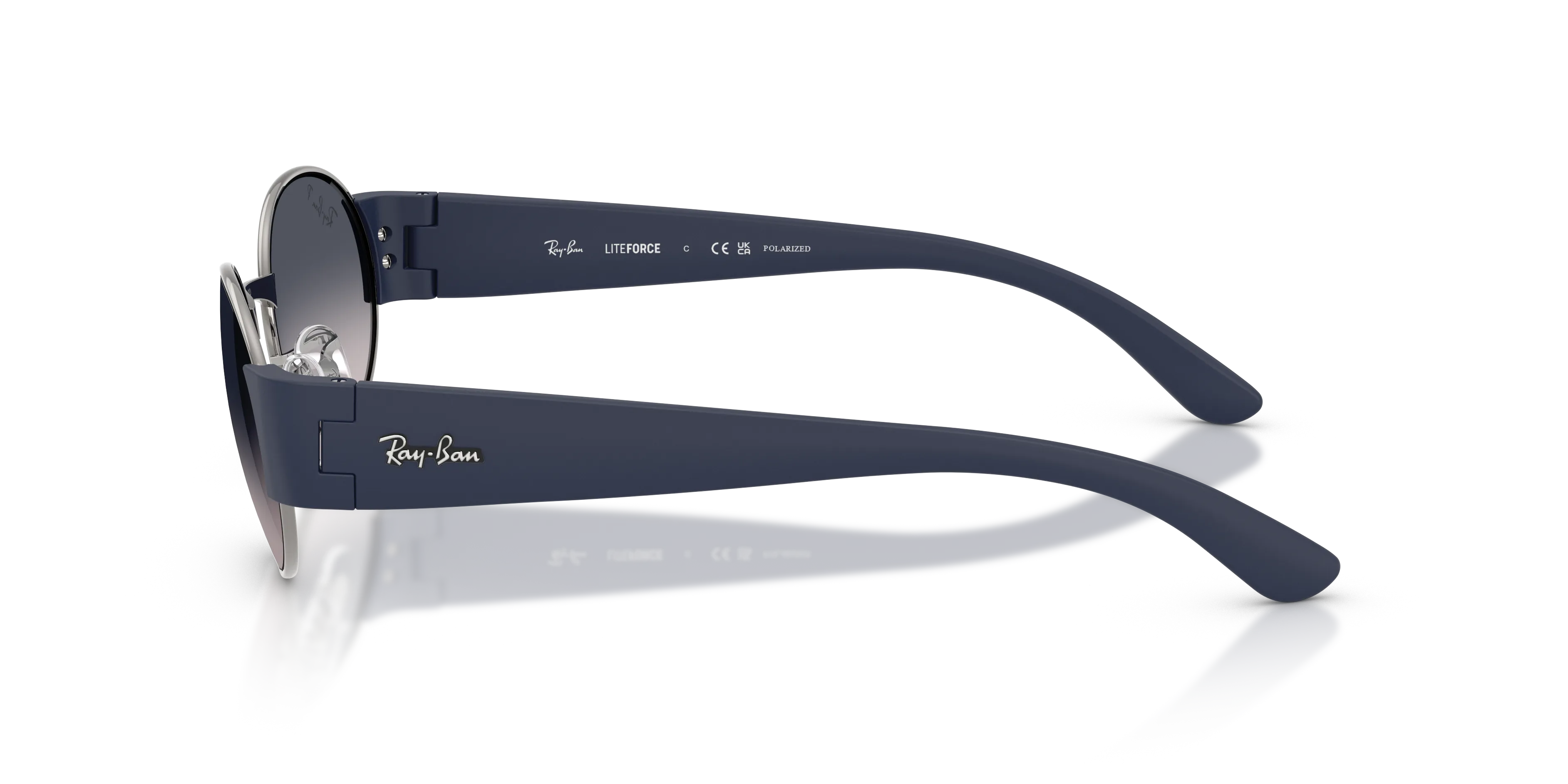 Ray - Ban RB3770 004/78 Occhiali da sole Metallo Grigio Blu Rotonda Polarizzata Sfumato - immagine 3