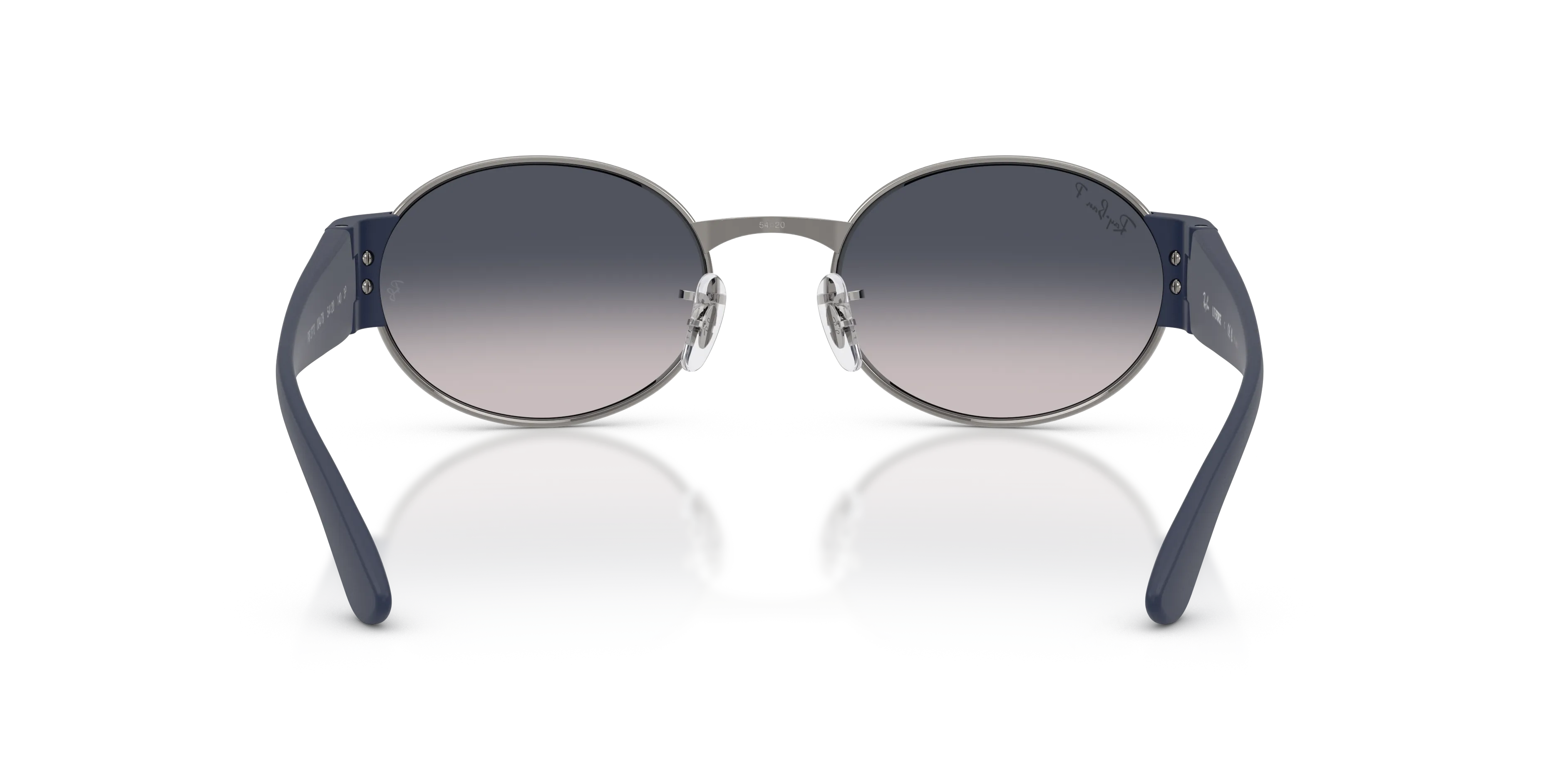 Ray - Ban RB3770 004/78 Occhiali da sole Metallo Grigio Blu Rotonda Polarizzata Sfumato - immagine 4