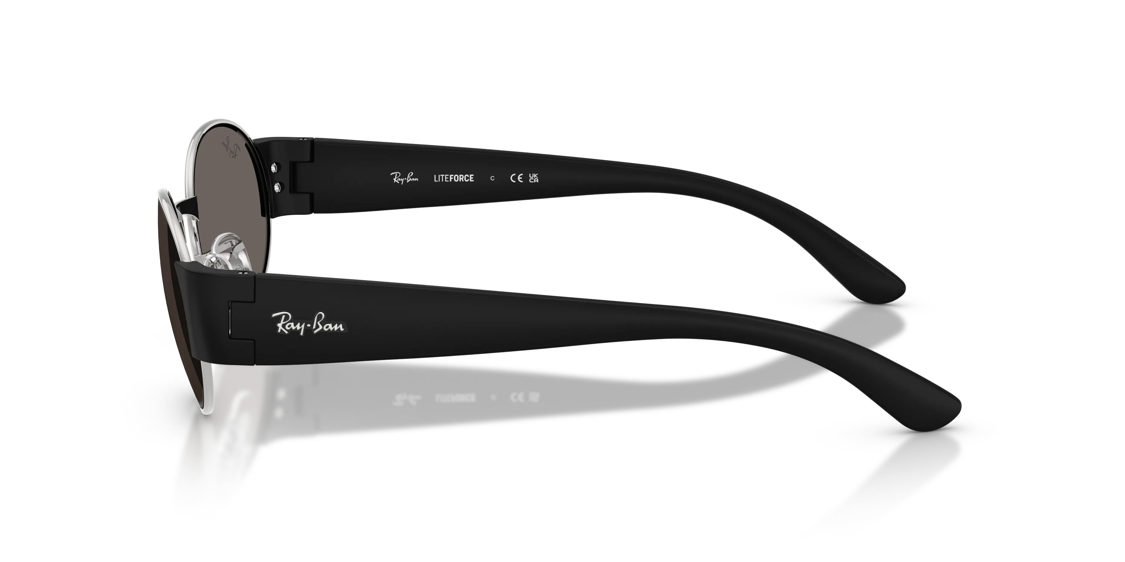 Ray - Ban RB3770 003/B1 Occhiali da sole Metallo Argento Grigio Rotonda Normale - immagine 4