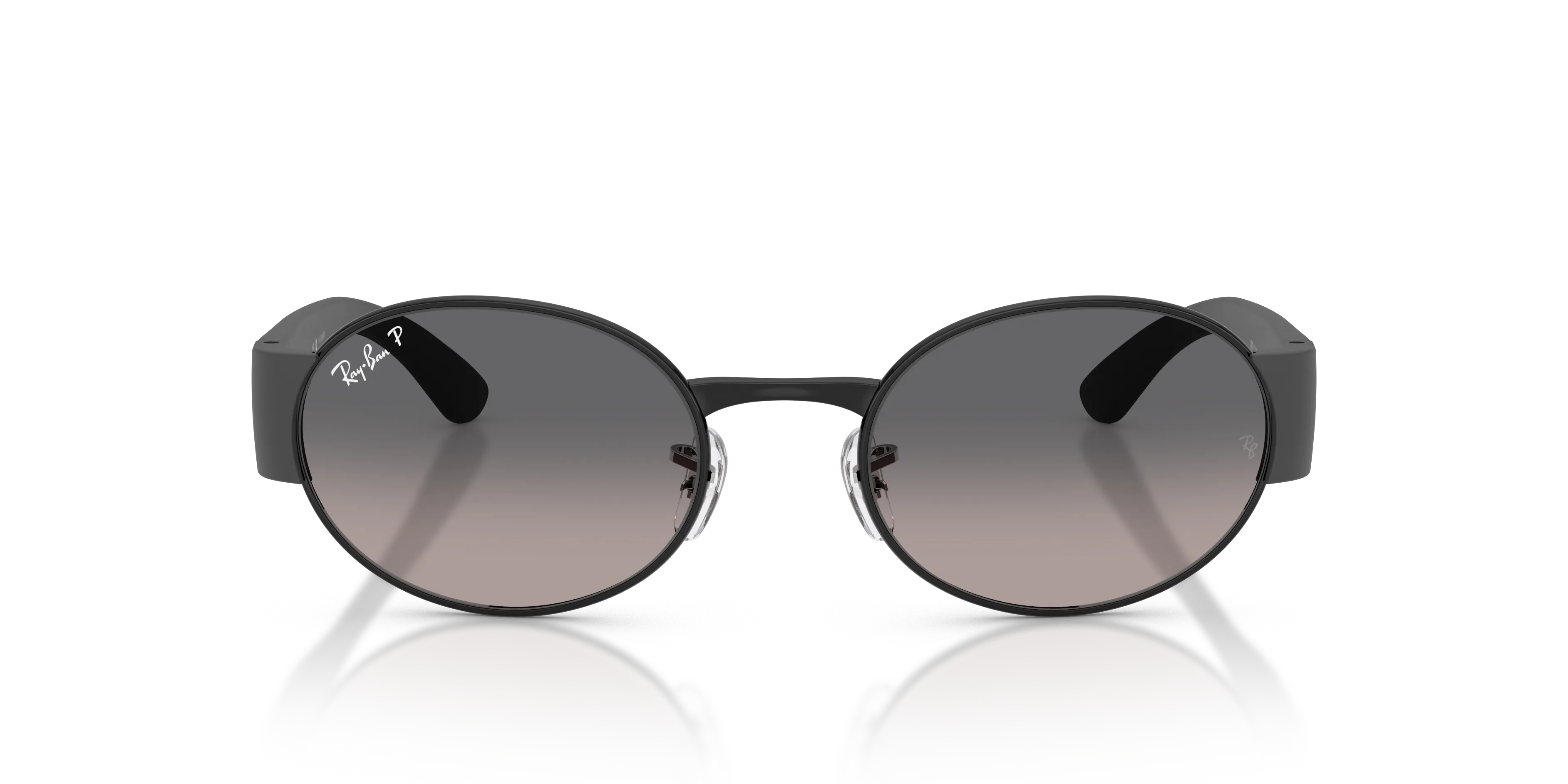 Ray - Ban RB3770 002/M3 Occhiali da sole Metallo Nero Grigio Rotonda Polarizzata - immagine 3