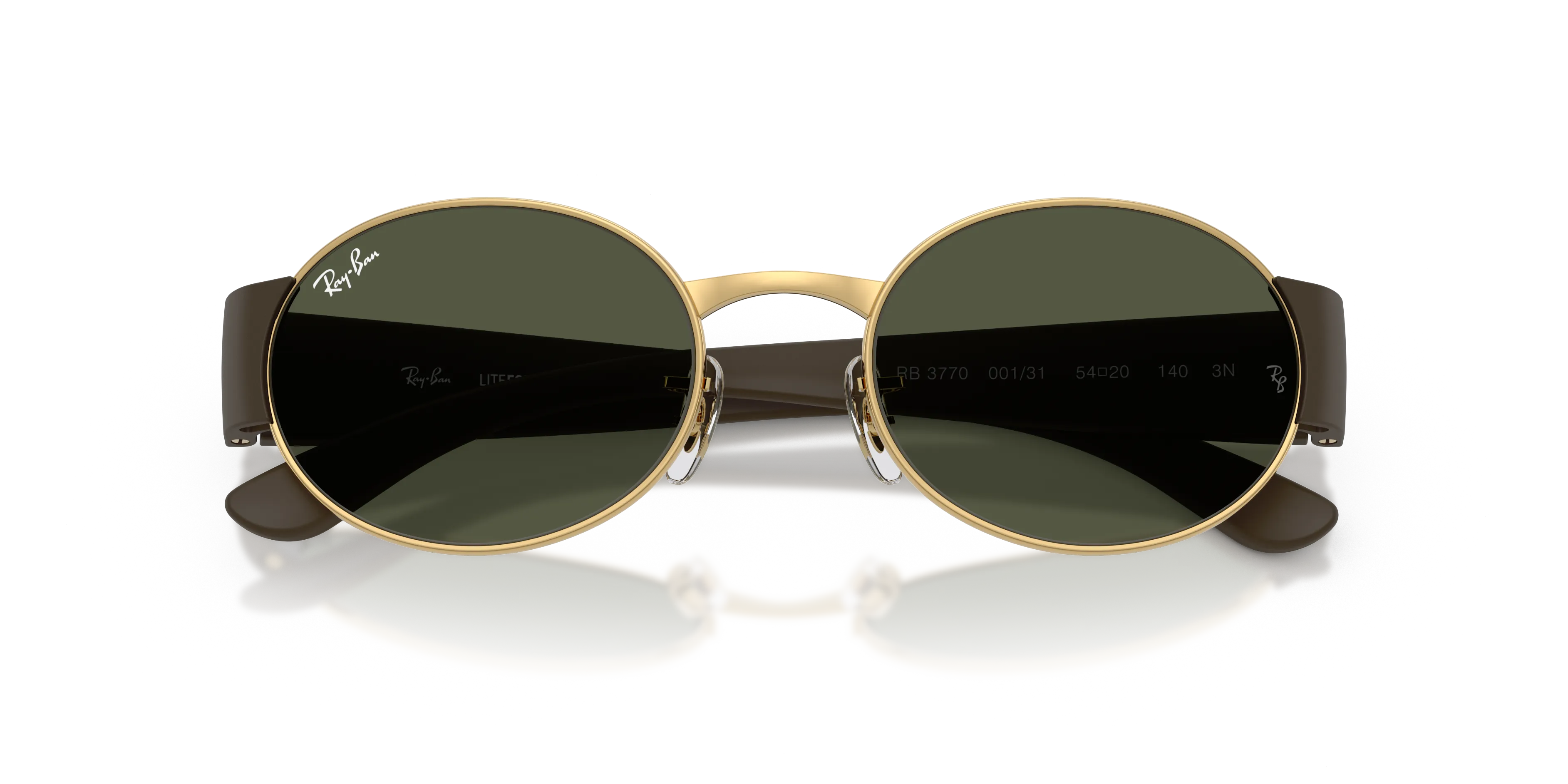 Ray - Ban RB3770 001/31 Occhiali da sole Metallo Oro Verde Rotonda Normale - immagine 2