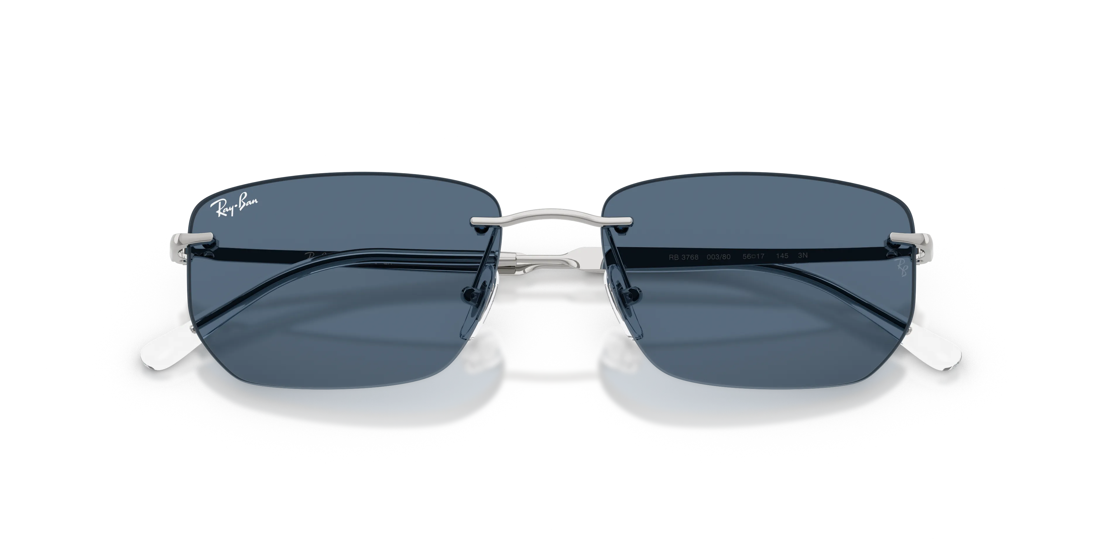 Ray - Ban RB3768 003/80 Occhiali da sole Metallo Argento Blu Geometrica Normale - immagine 2