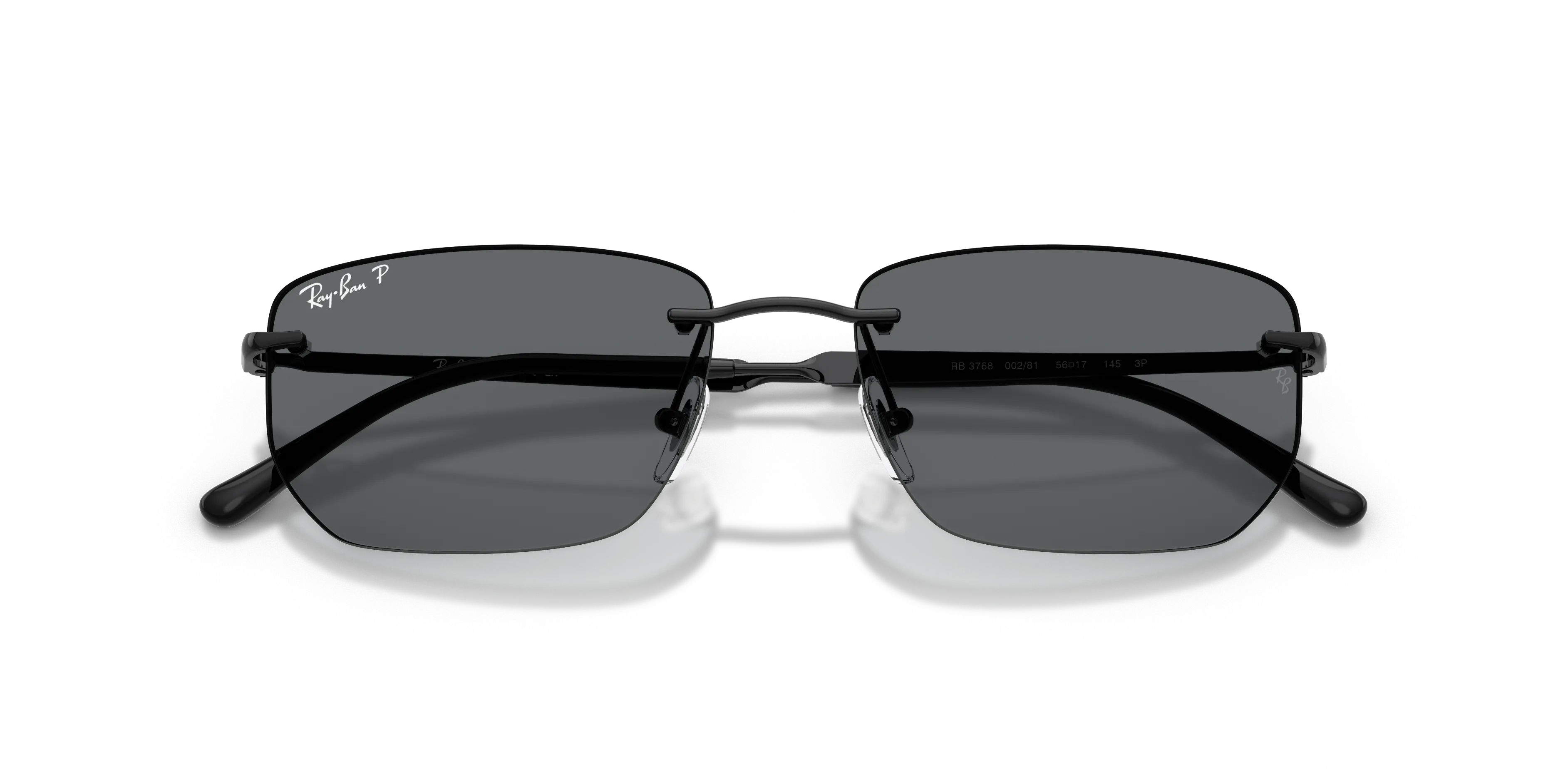 Ray - Ban RB3768 002/81 Occhiali da sole Metallo Nero Grigio Geometrica Polarizzata - immagine 2