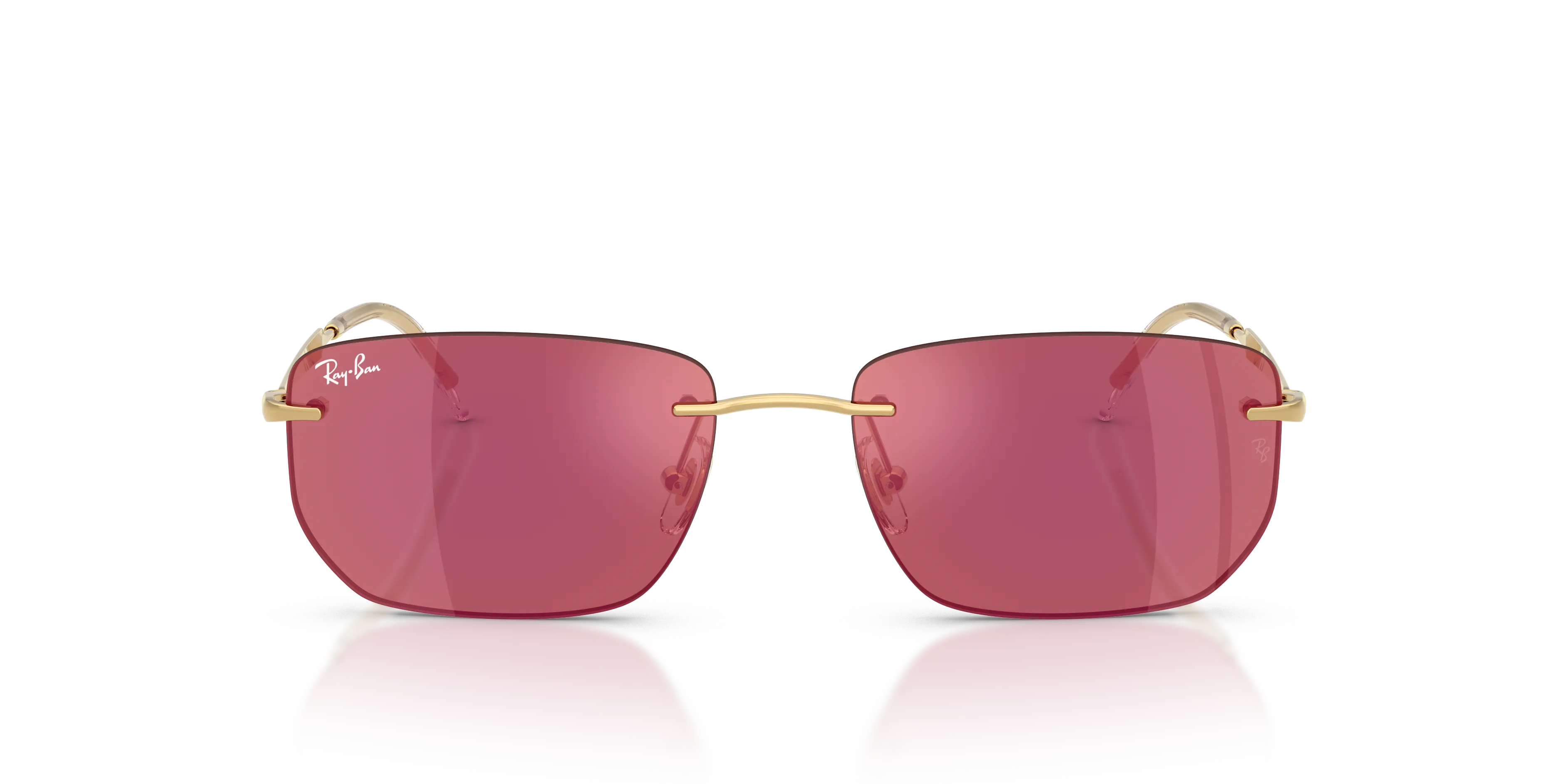 Ray - Ban RB3768 001/D0 Occhiali da sole Metallo Oro Viola Geometrica Specchiate - immagine 3