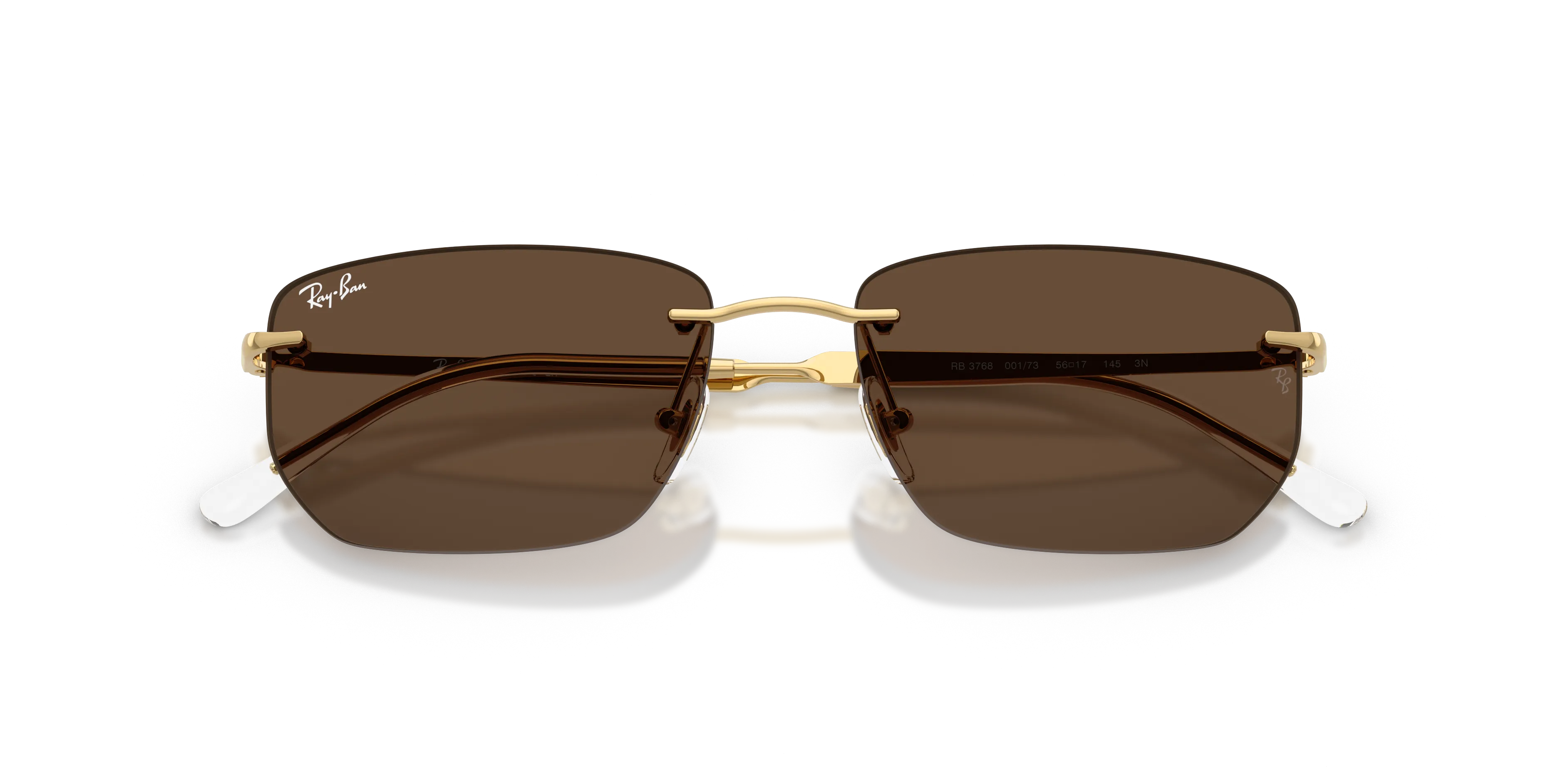 Ray - Ban RB3768 001/73 Occhiali da sole Metallo Oro Marrone Geometrica Normale - immagine 2