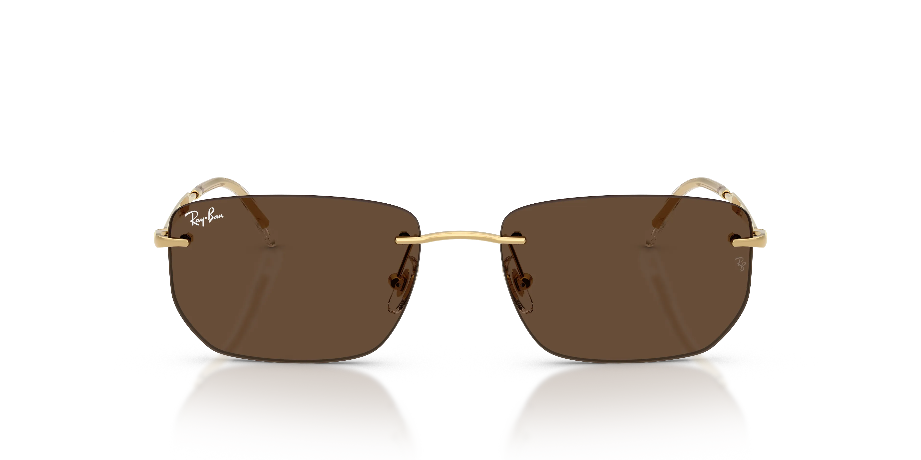 Ray - Ban RB3768 001/73 Occhiali da sole Metallo Oro Marrone Geometrica Normale - immagine 3