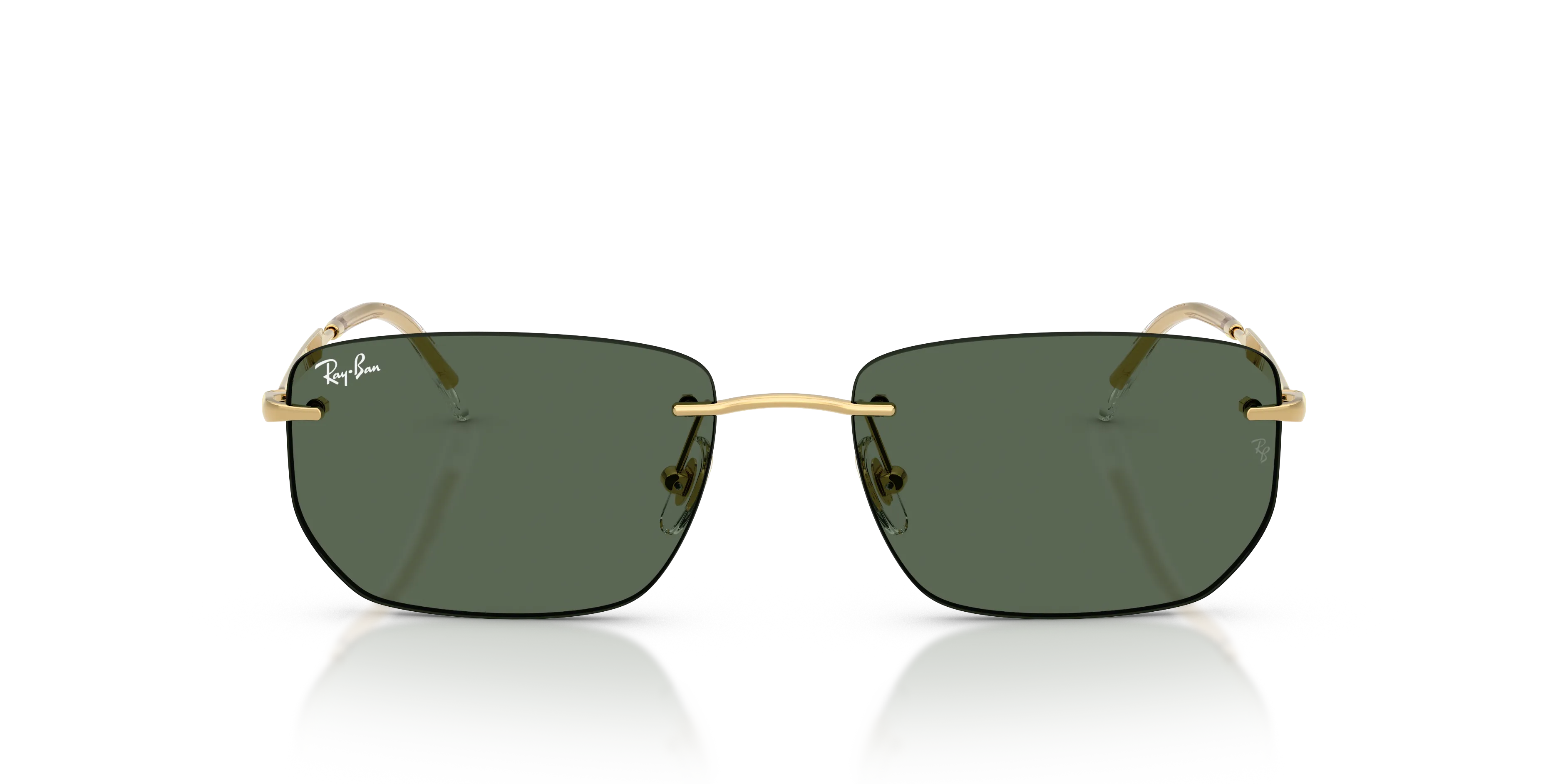 Ray - Ban RB3768 001/71 Occhiali da sole Metallo Oro Verde Geometrica Normale - immagine 3