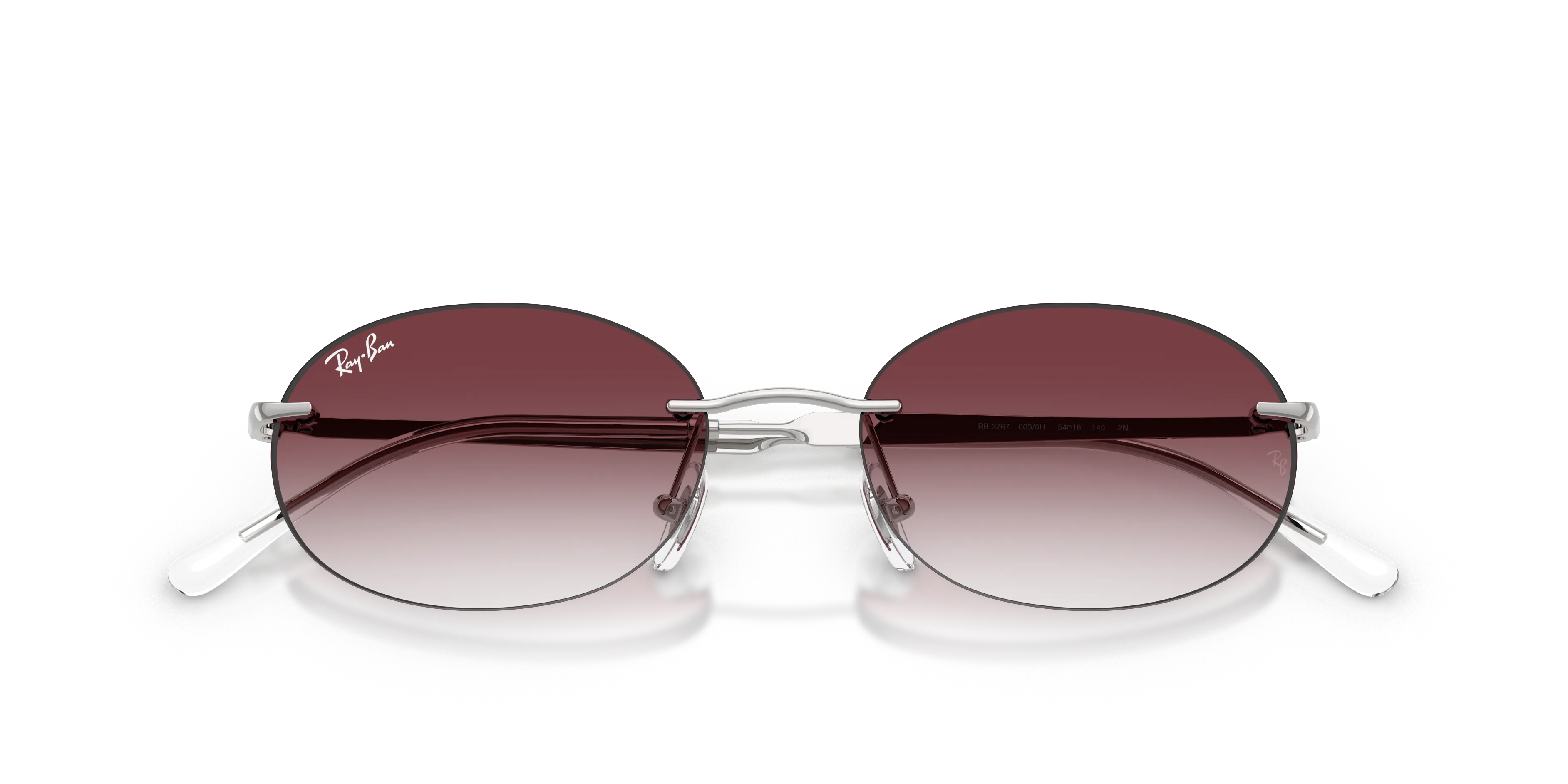 Ray - Ban RB3767 003/8H Occhiali da sole Metallo Argento Viola Rotonda Normale Sfumato - immagine 2