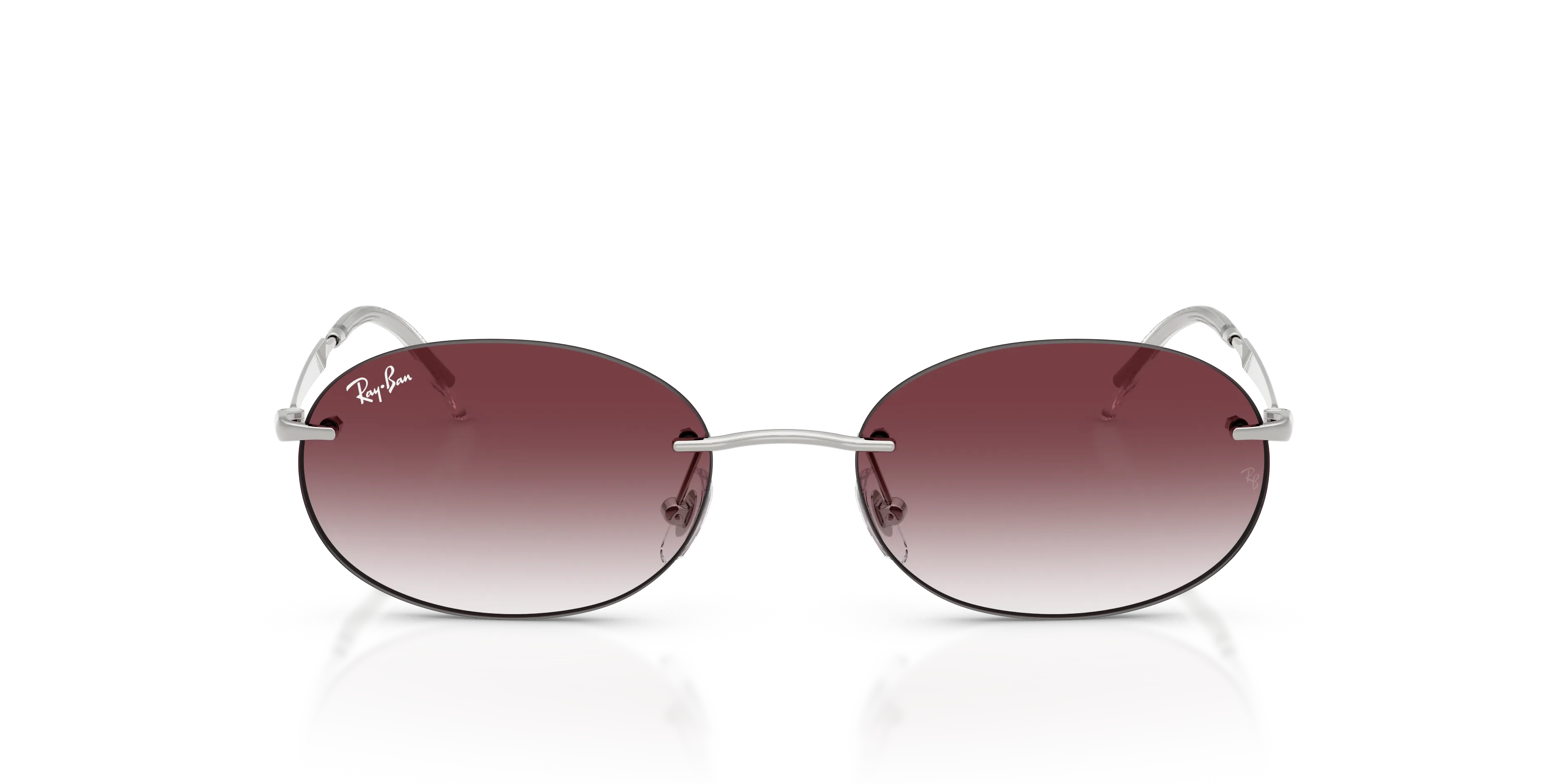 Ray - Ban RB3767 003/8H Occhiali da sole Metallo Argento Viola Rotonda Normale Sfumato - immagine 3