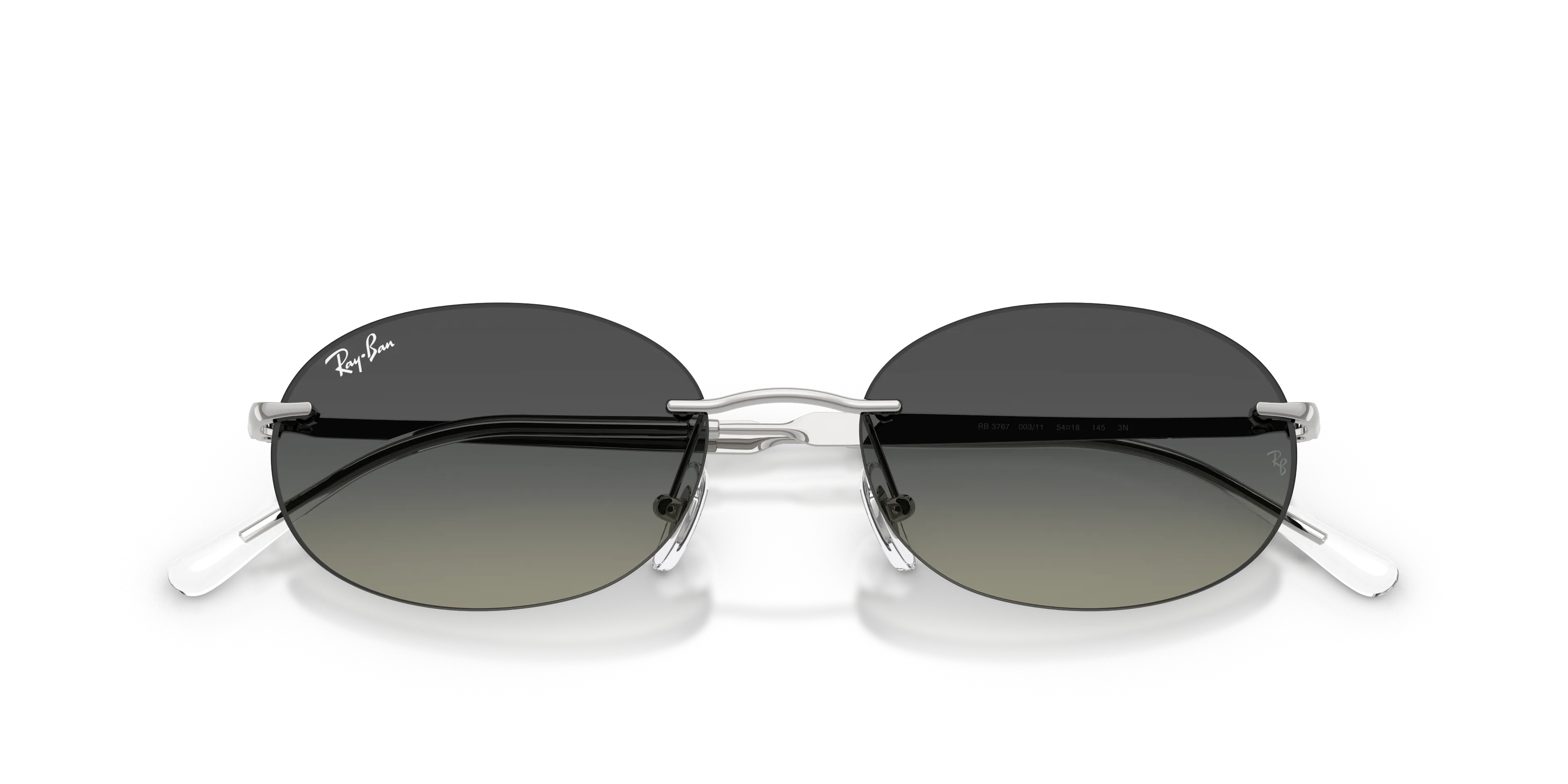 Ray - Ban RB3767 003/11 Occhiali da sole Metallo Argento Grigio Rotonda Normale Sfumato - immagine 2