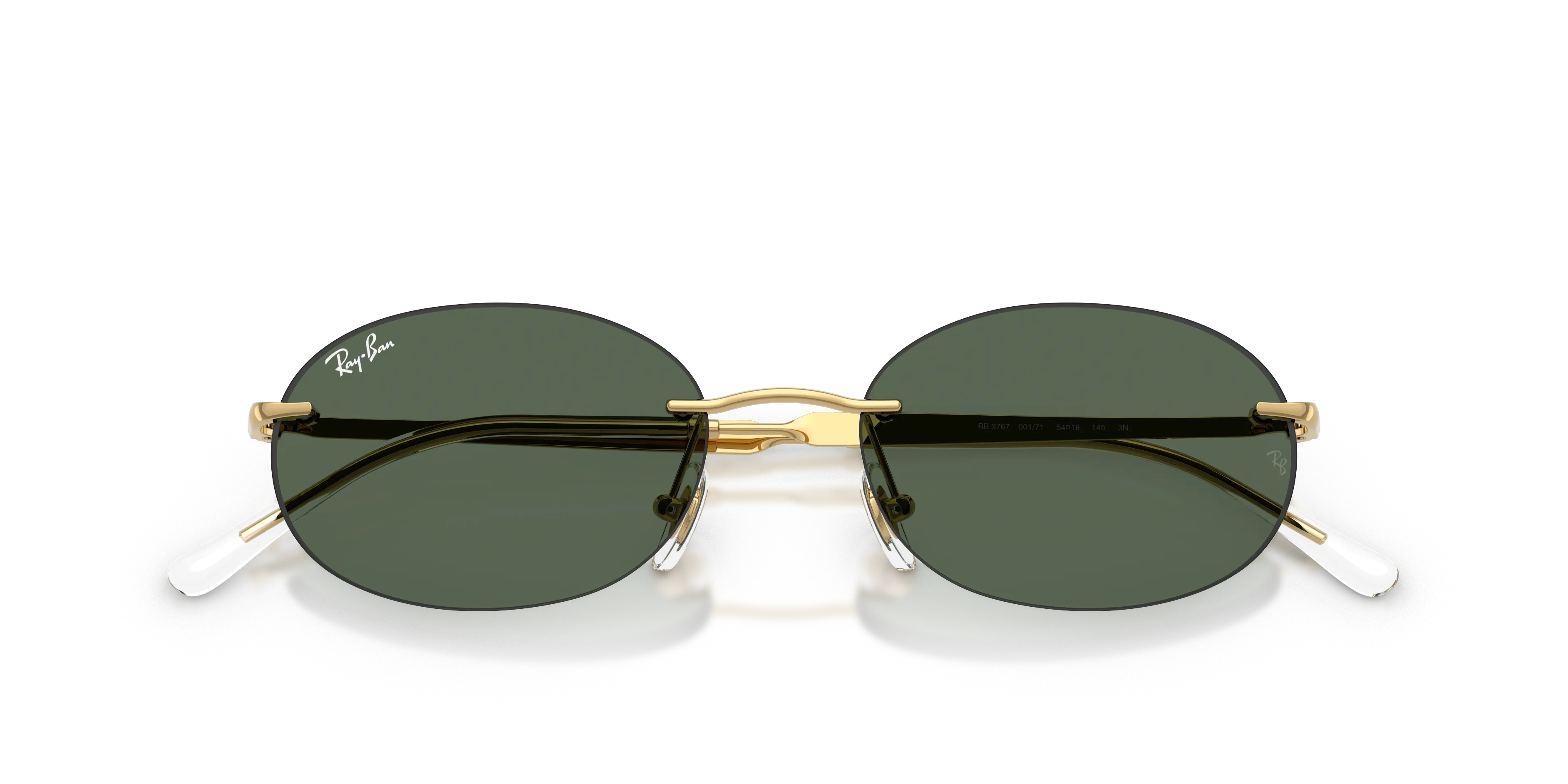 Ray - Ban RB3767 001/71 Occhiali da sole Metallo Oro Verde Rotonda Normale - immagine 2