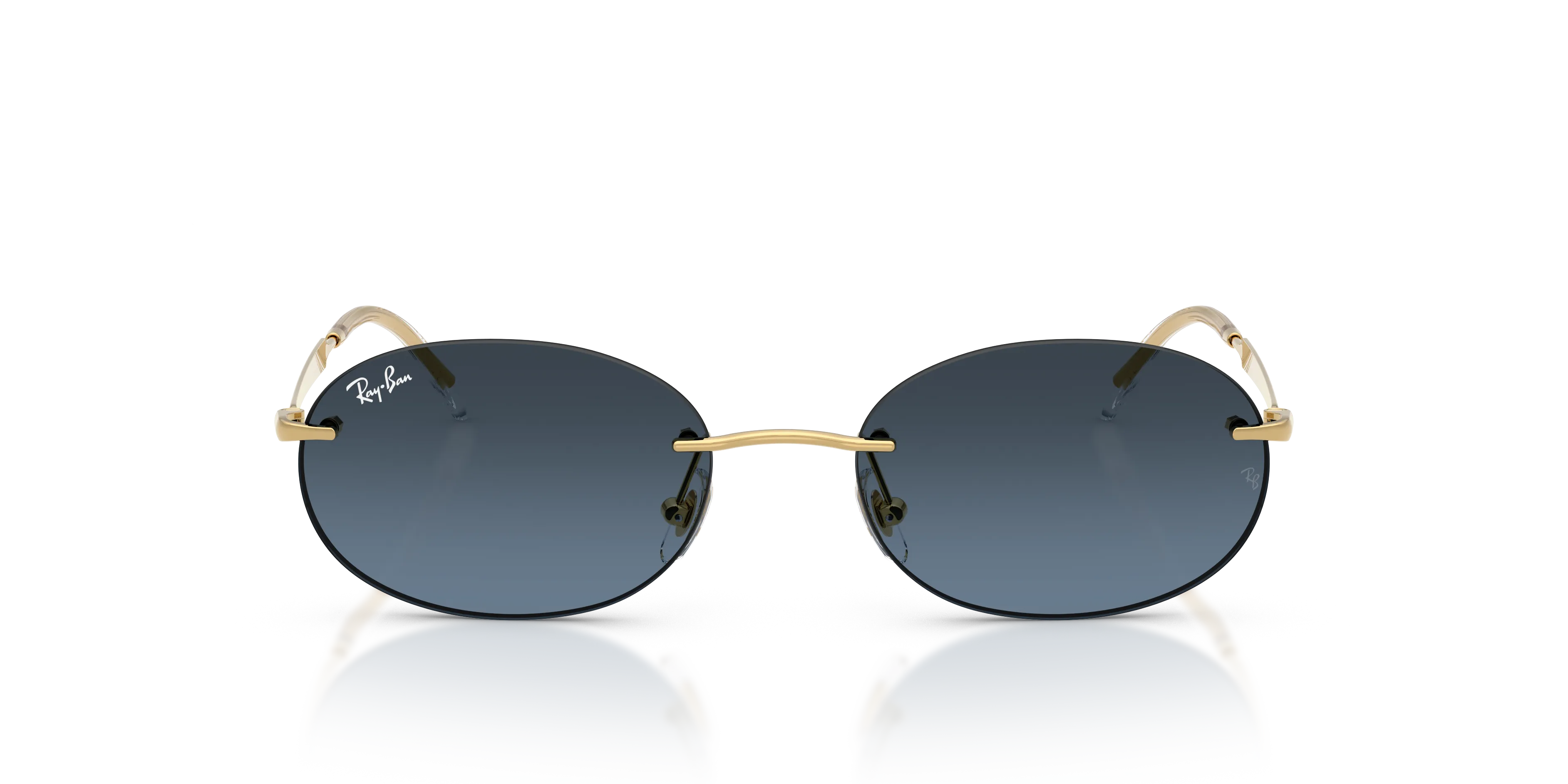 Ray - Ban RB3767 001/4C Occhiali da sole Metallo Oro Rotonda Normale Sfumato - immagine 3