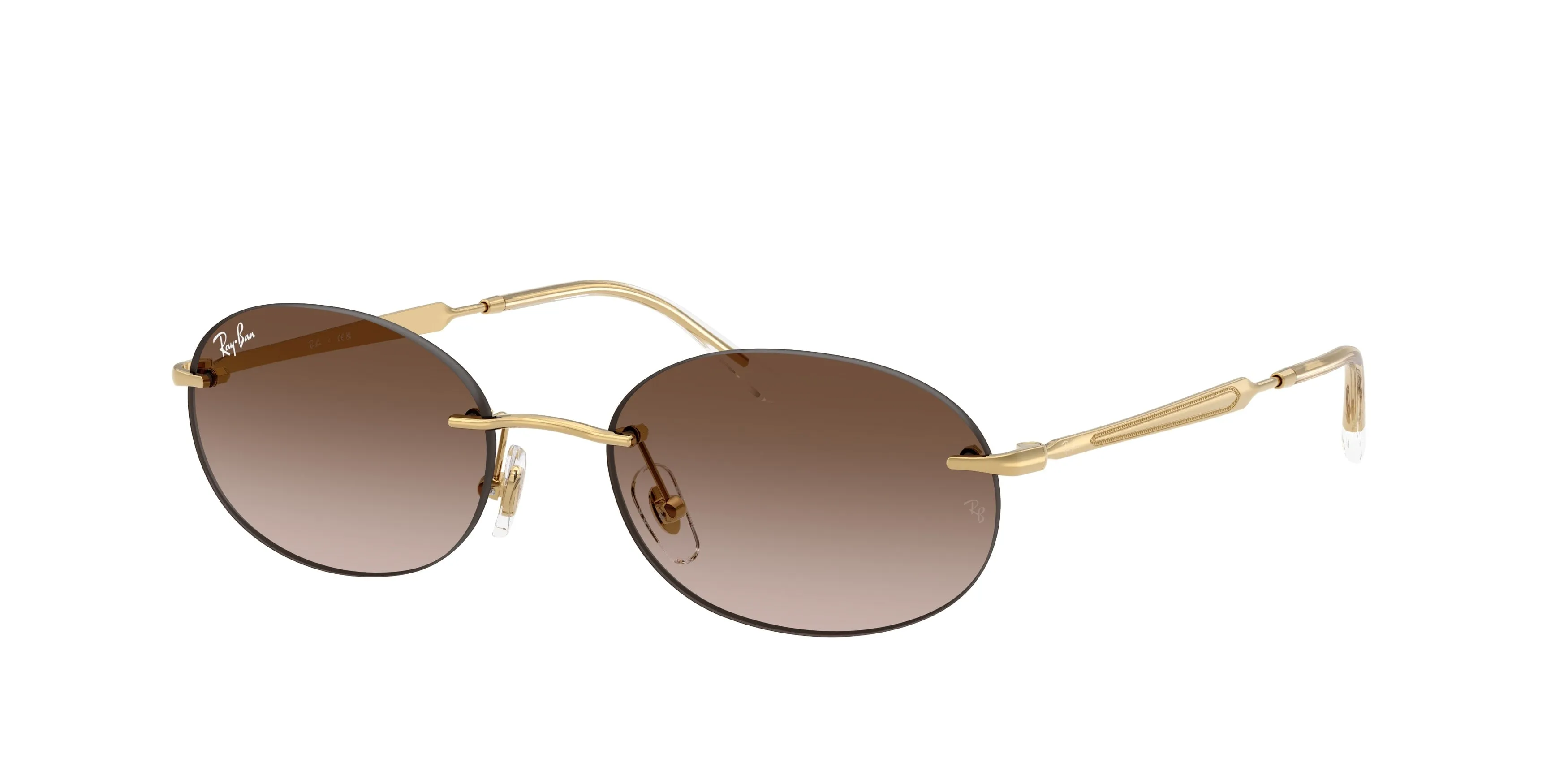 Ray - Ban RB3767 001/13 Occhiali da sole Metallo Oro Marrone Rotonda Normale Sfumato - immagine 1