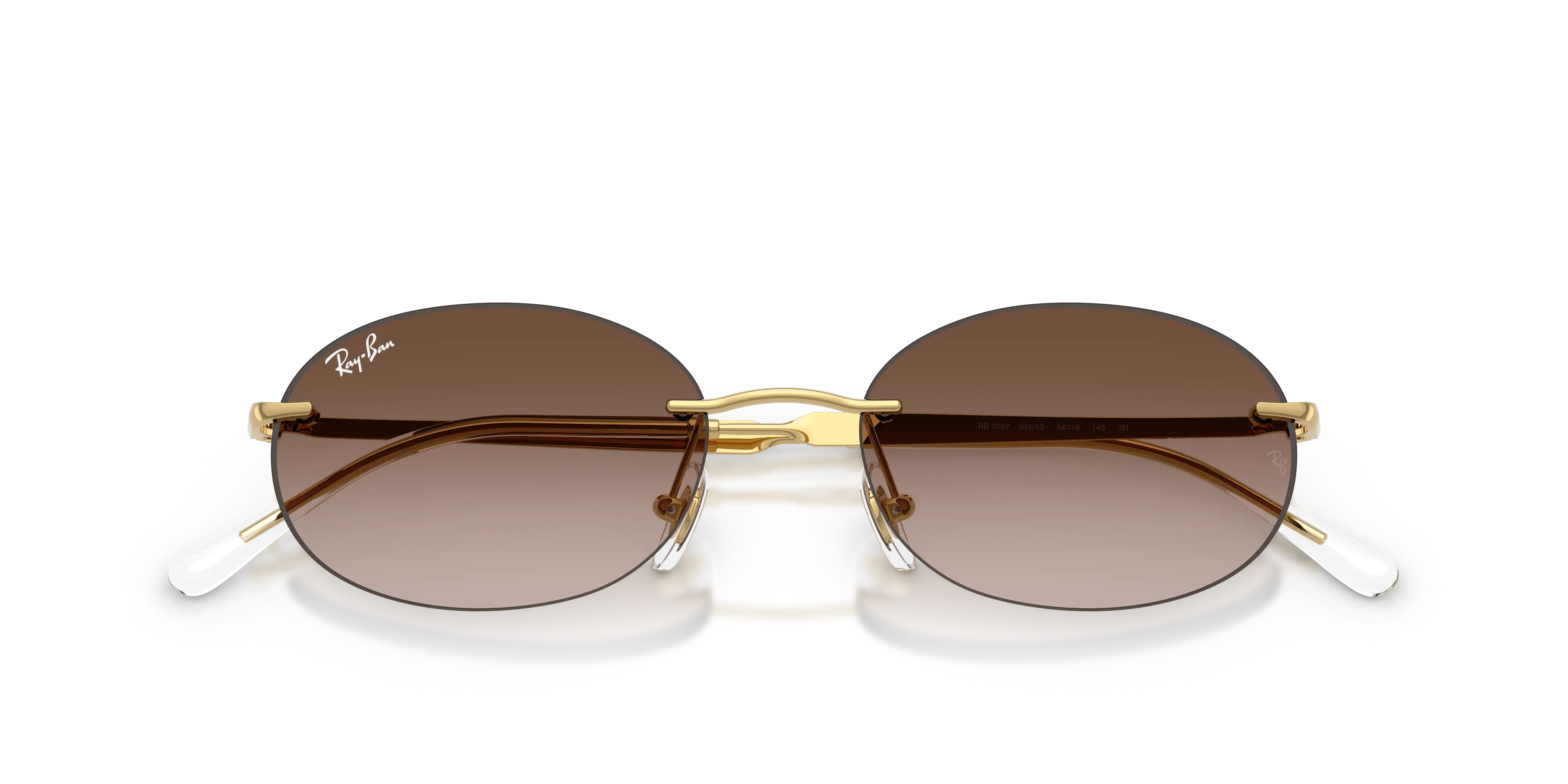 Ray - Ban RB3767 001/13 Occhiali da sole Metallo Oro Marrone Rotonda Normale Sfumato - immagine 2