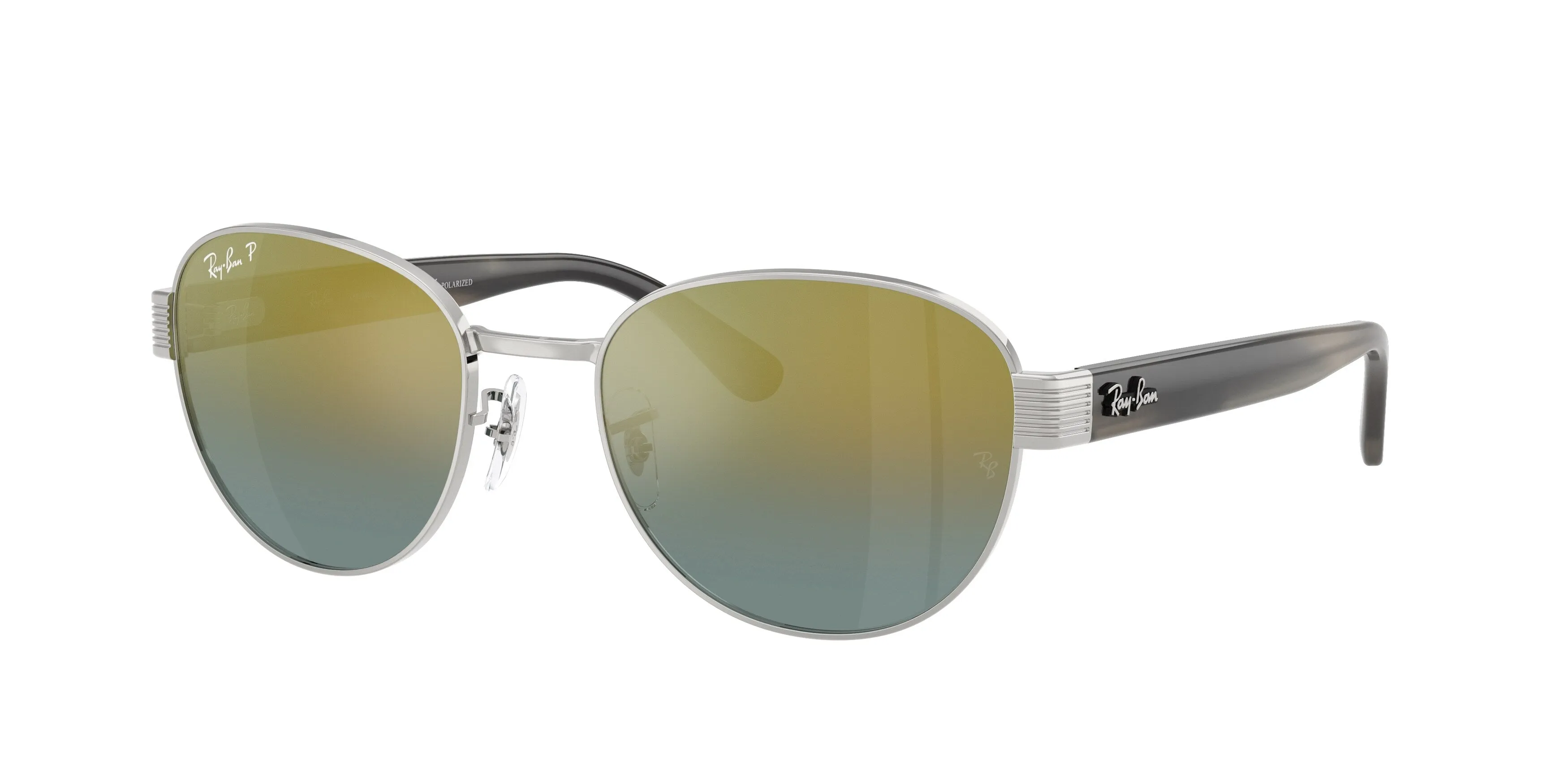 Ray - Ban RB3766CH 003/J0 Occhiali da sole Metallo Argento Squadrata Polarizzata Sfumato - immagine 1