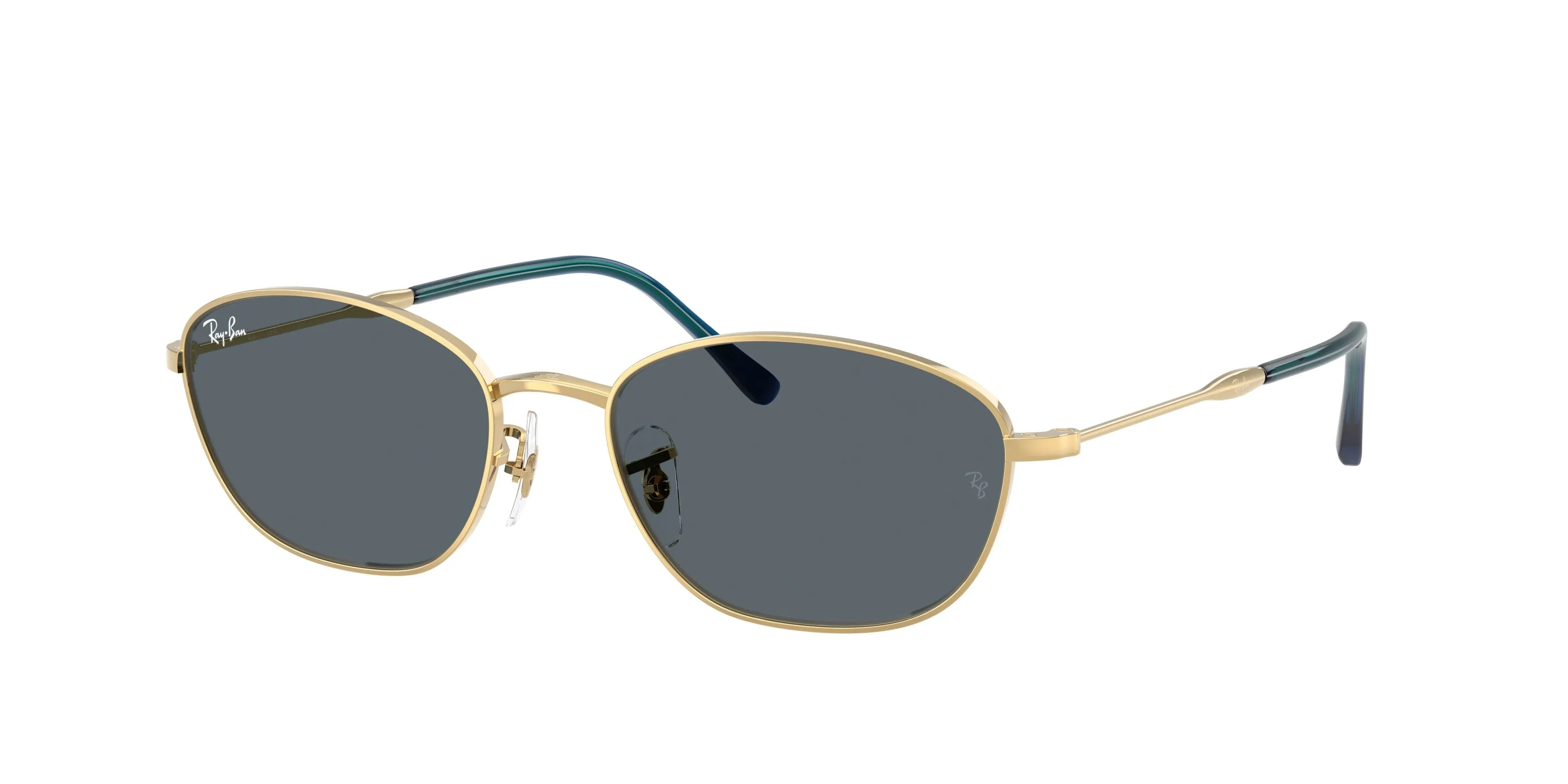 Ray - Ban RB3749 9278R5 Occhiali da sole Metallo Oro Blu Geometrica Normale - immagine 1
