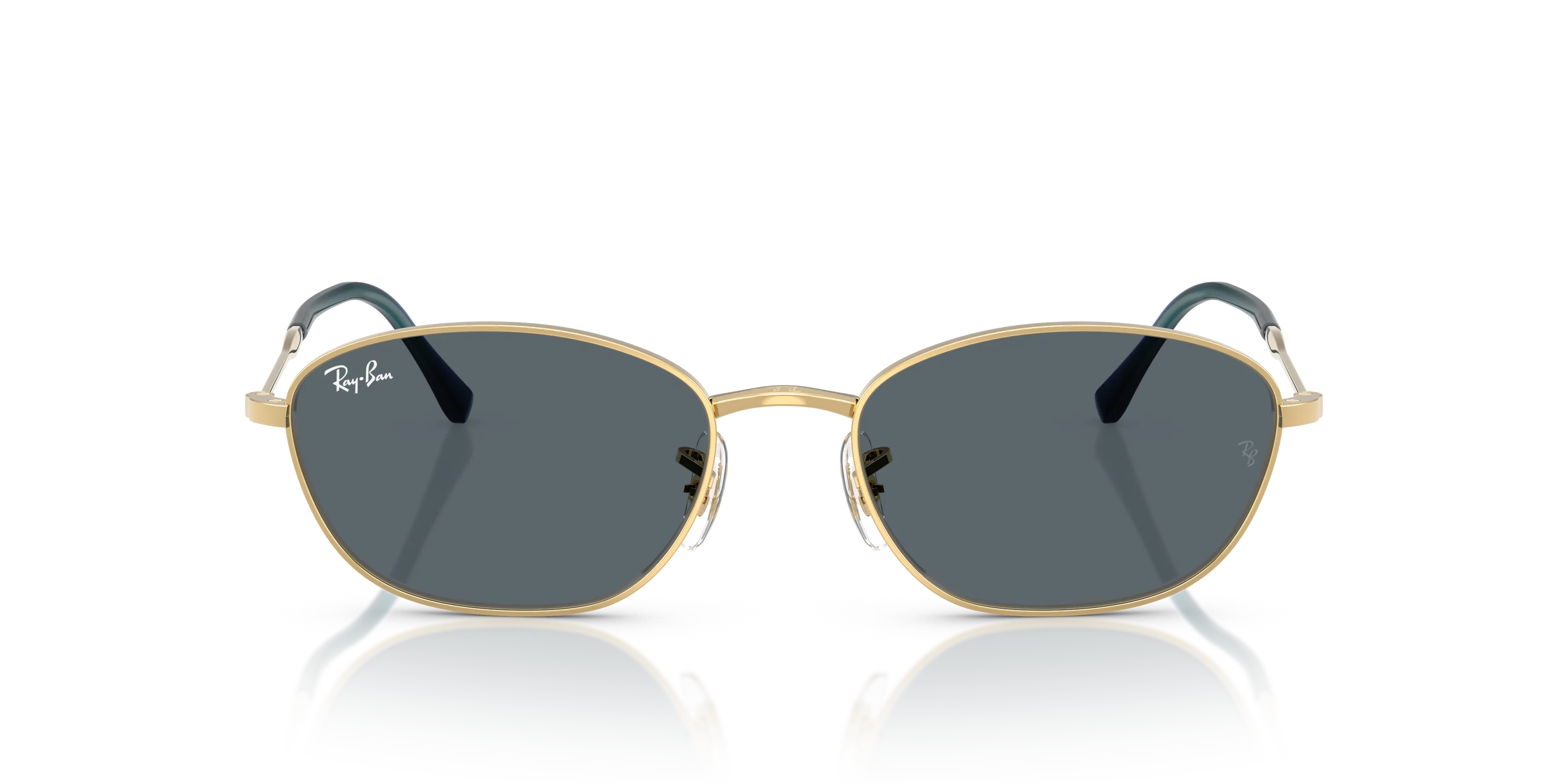 Ray - Ban RB3749 9278R5 Occhiali da sole Metallo Oro Blu Geometrica Normale - immagine 3