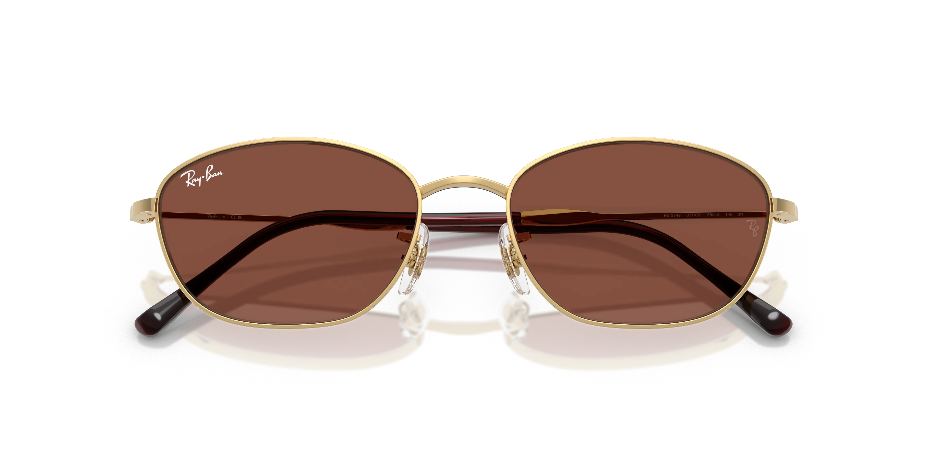 Ray - Ban RB3749 001/C5 Occhiali da sole Metallo Oro Rosso Geometrica Normale - immagine 2