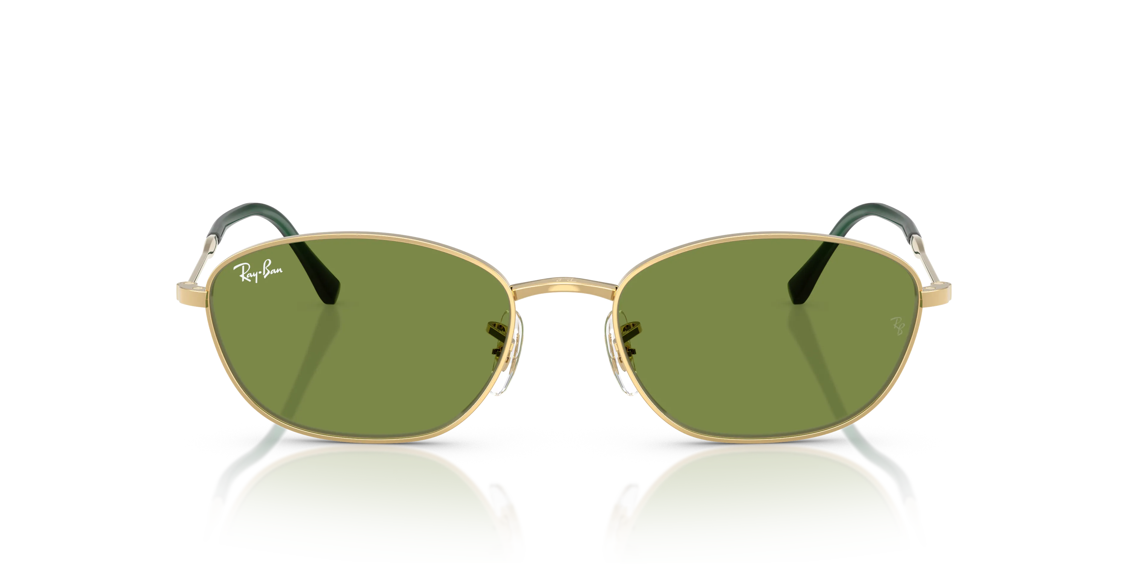 Ray - Ban RB3749 001/4E Occhiali da sole Metallo Oro Verde Geometrica Normale - immagine 3