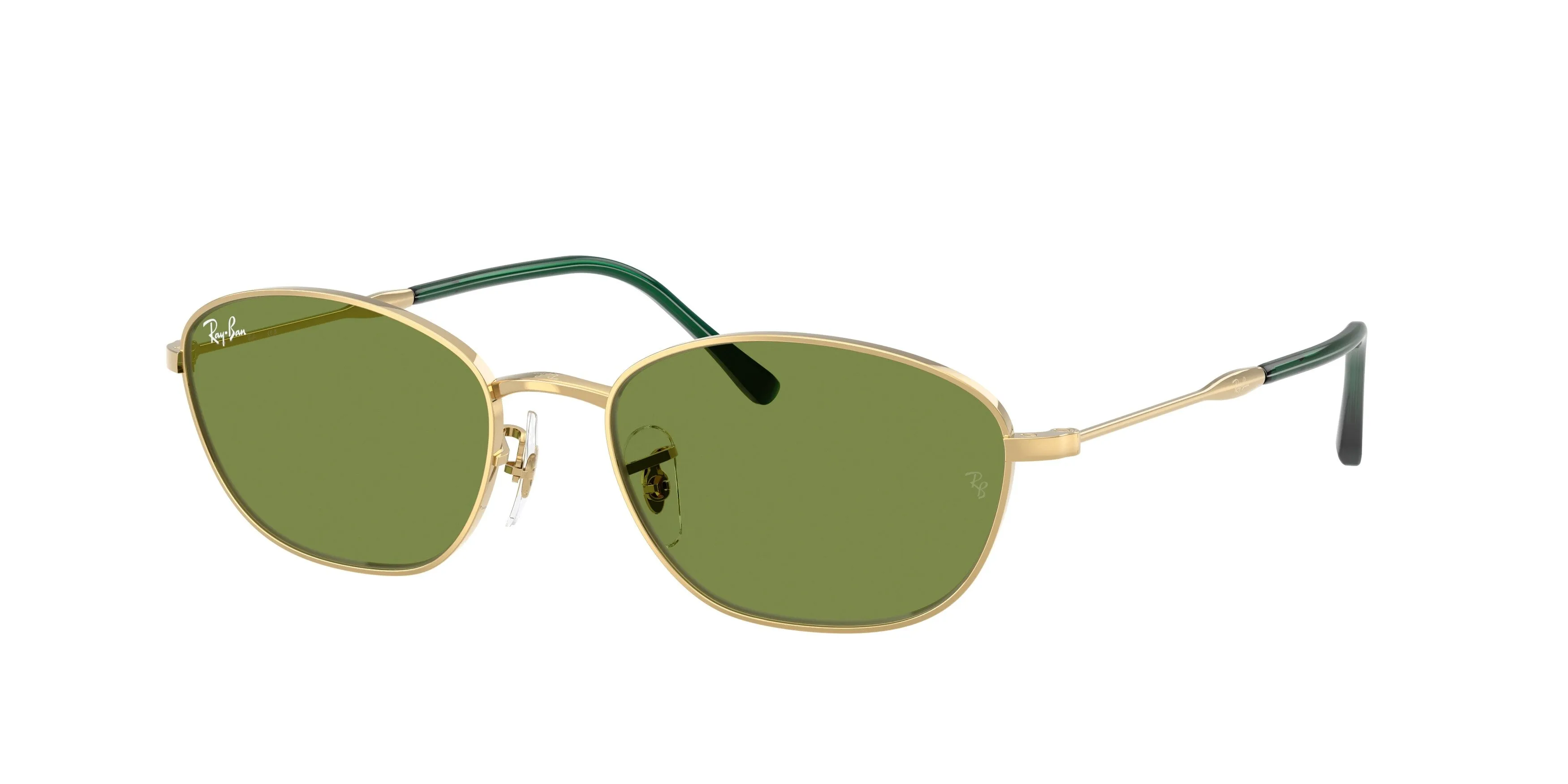 Ray - Ban RB3749 001/4E Occhiali da sole Metallo Oro Verde Geometrica Normale - immagine 1