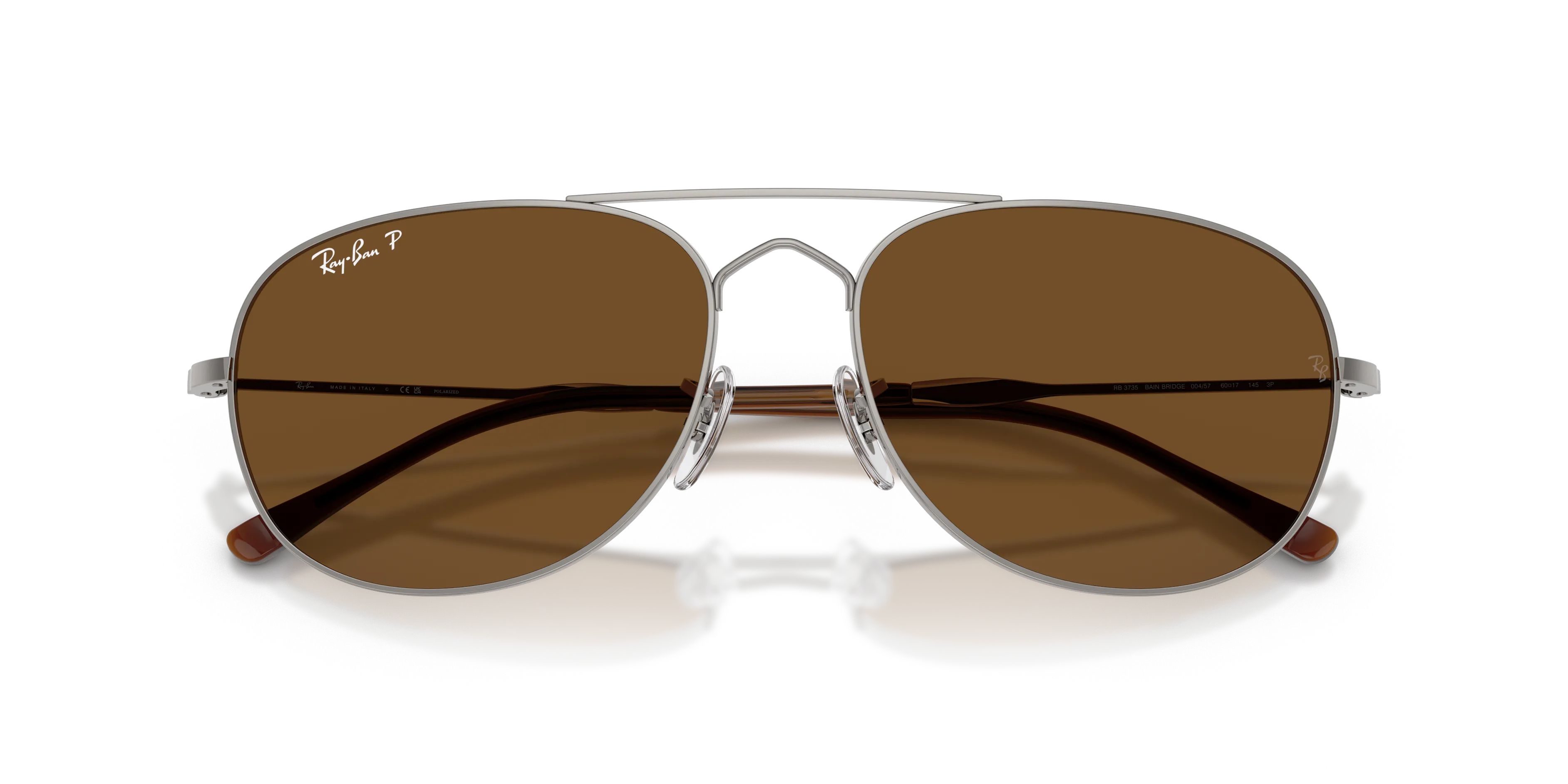 Ray - Ban RB3735 BAIN BRIDGE 004/57 Occhiali da sole Metallo Grigio Pilot Polarizzata - immagine 2