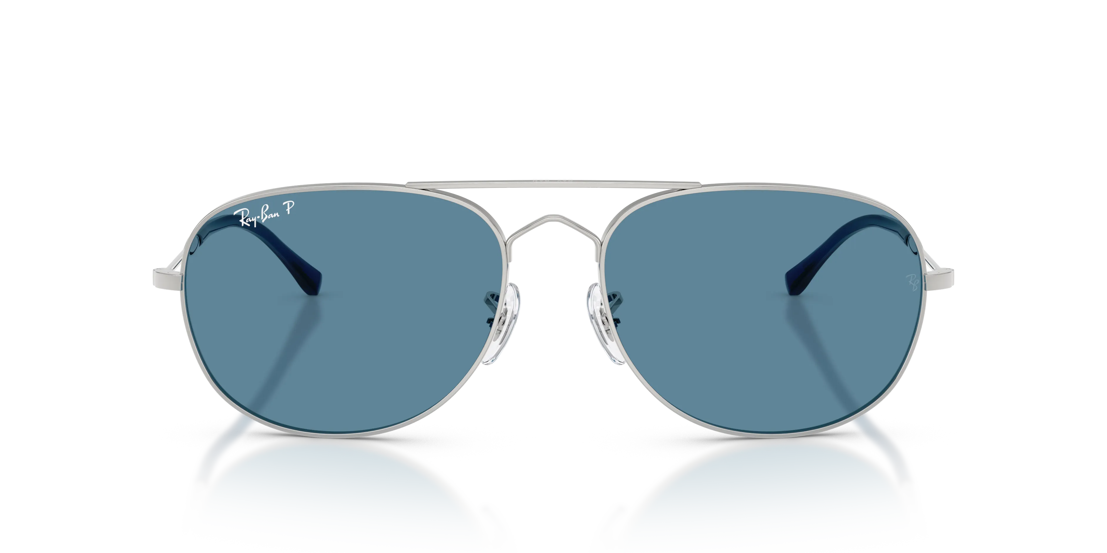 Ray - Ban RB3735 BAIN BRIDGE 003/S2 Occhiali da sole Metallo Argento Blu Pilot Polarizzata - immagine 3