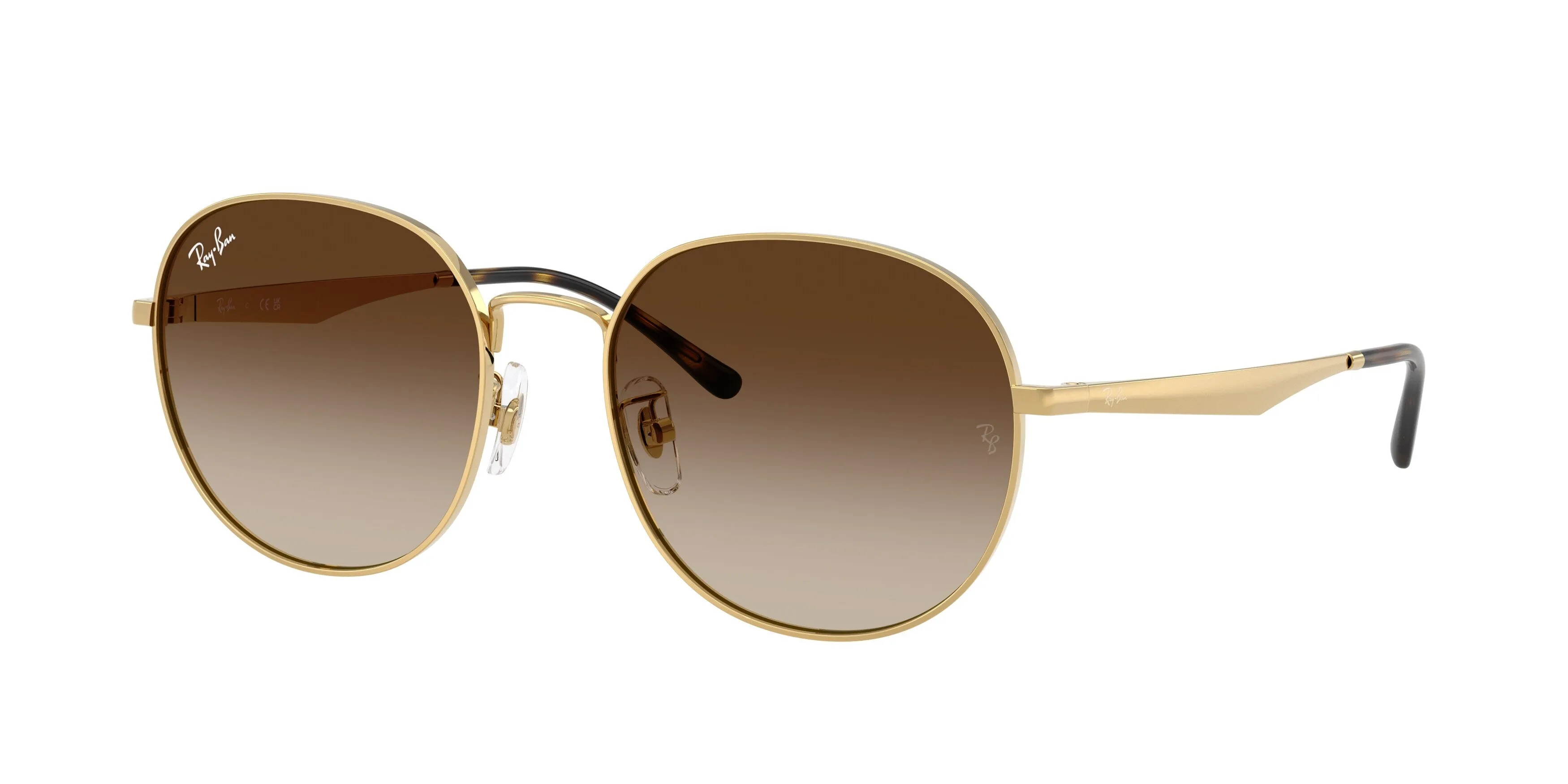 Ray - Ban RB3727D 001/13 Occhiali da sole Metallo Oro Marrone Pantos Normale Sfumato - immagine 1
