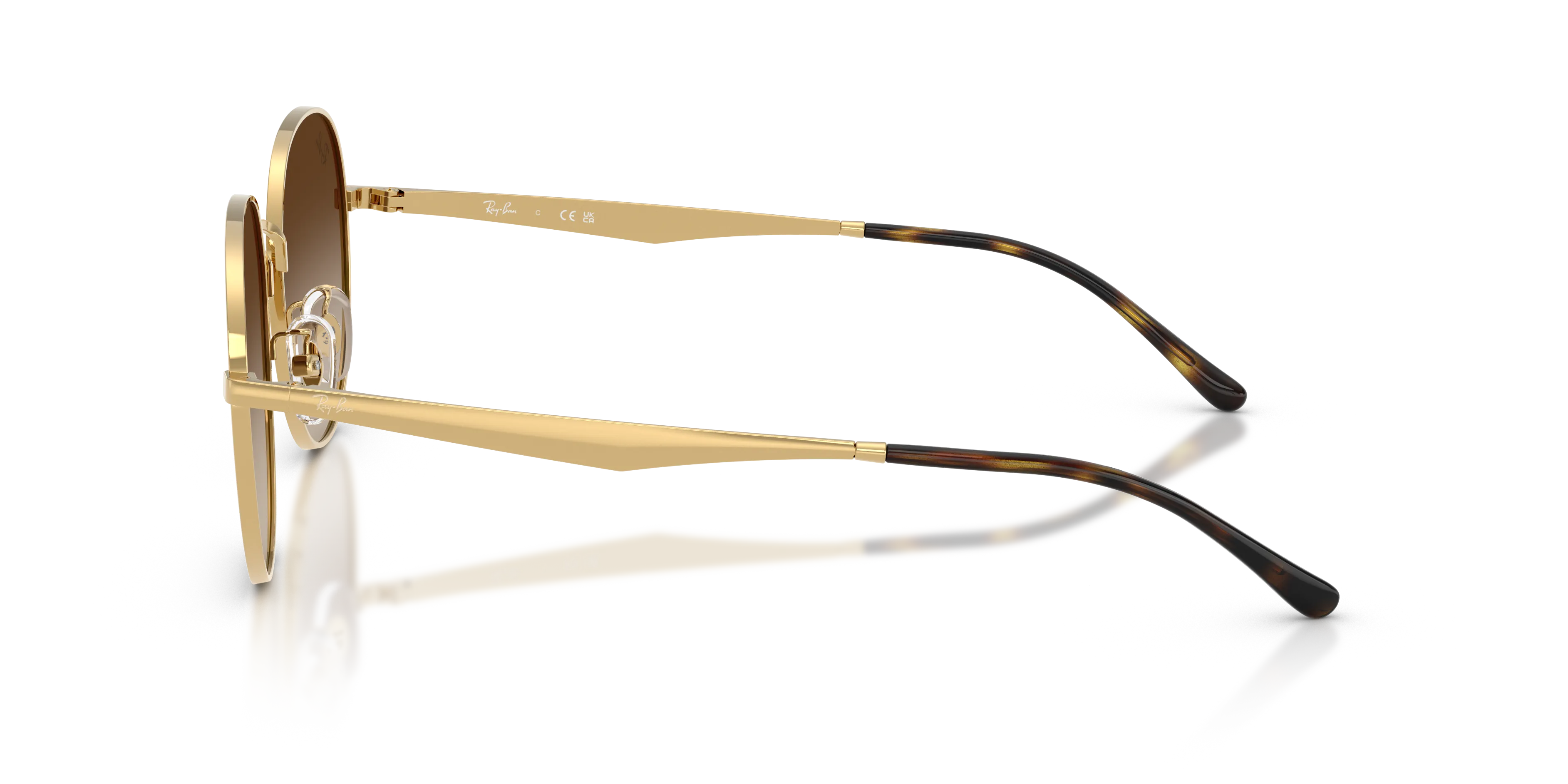 Ray - Ban RB3727D 001/13 Occhiali da sole Metallo Oro Marrone Pantos Normale Sfumato - immagine 4