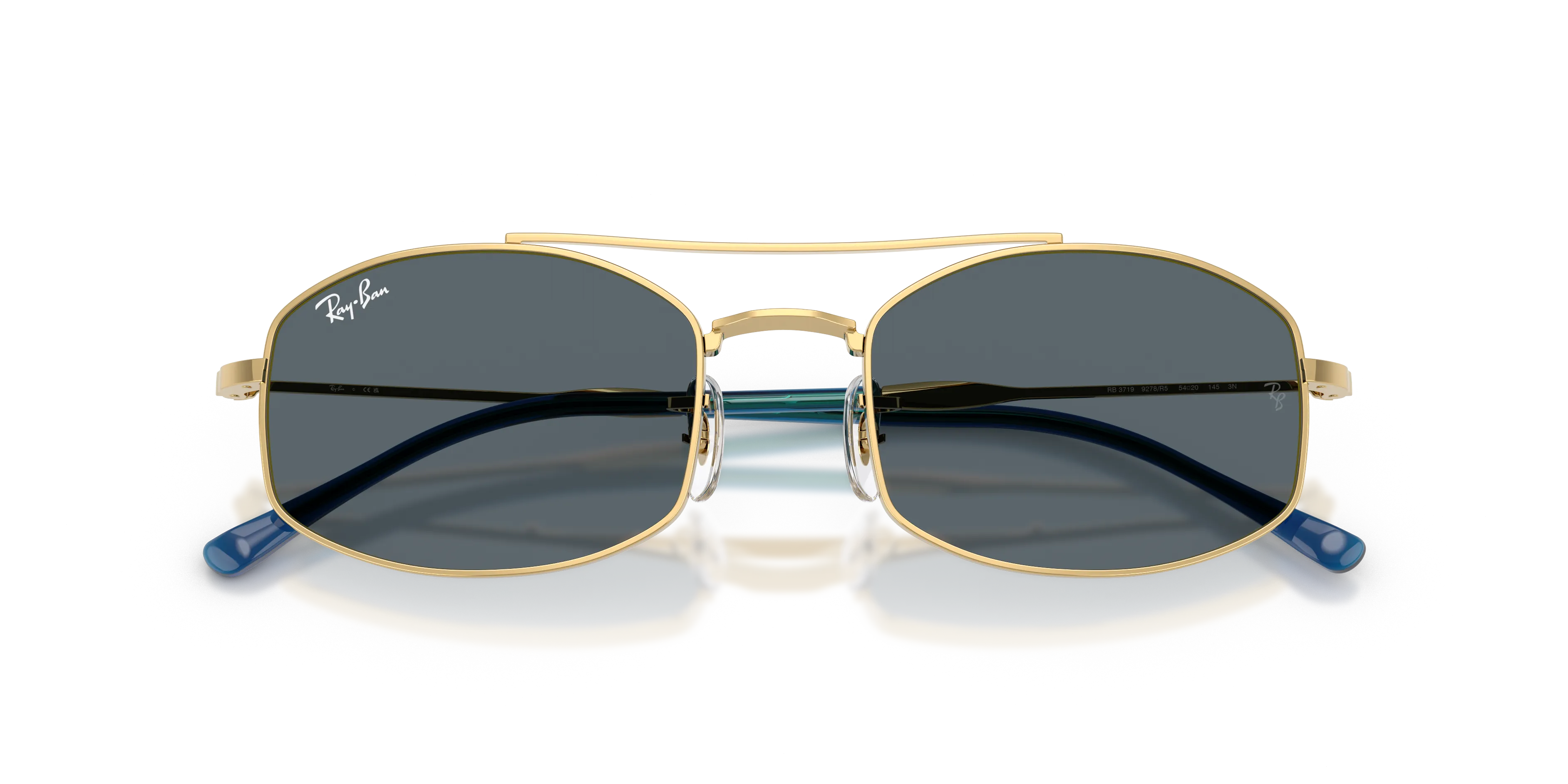 Ray - Ban RB3719 9278R5 Occhiali da sole Metallo Oro Blu Rotonda Normale - immagine 2