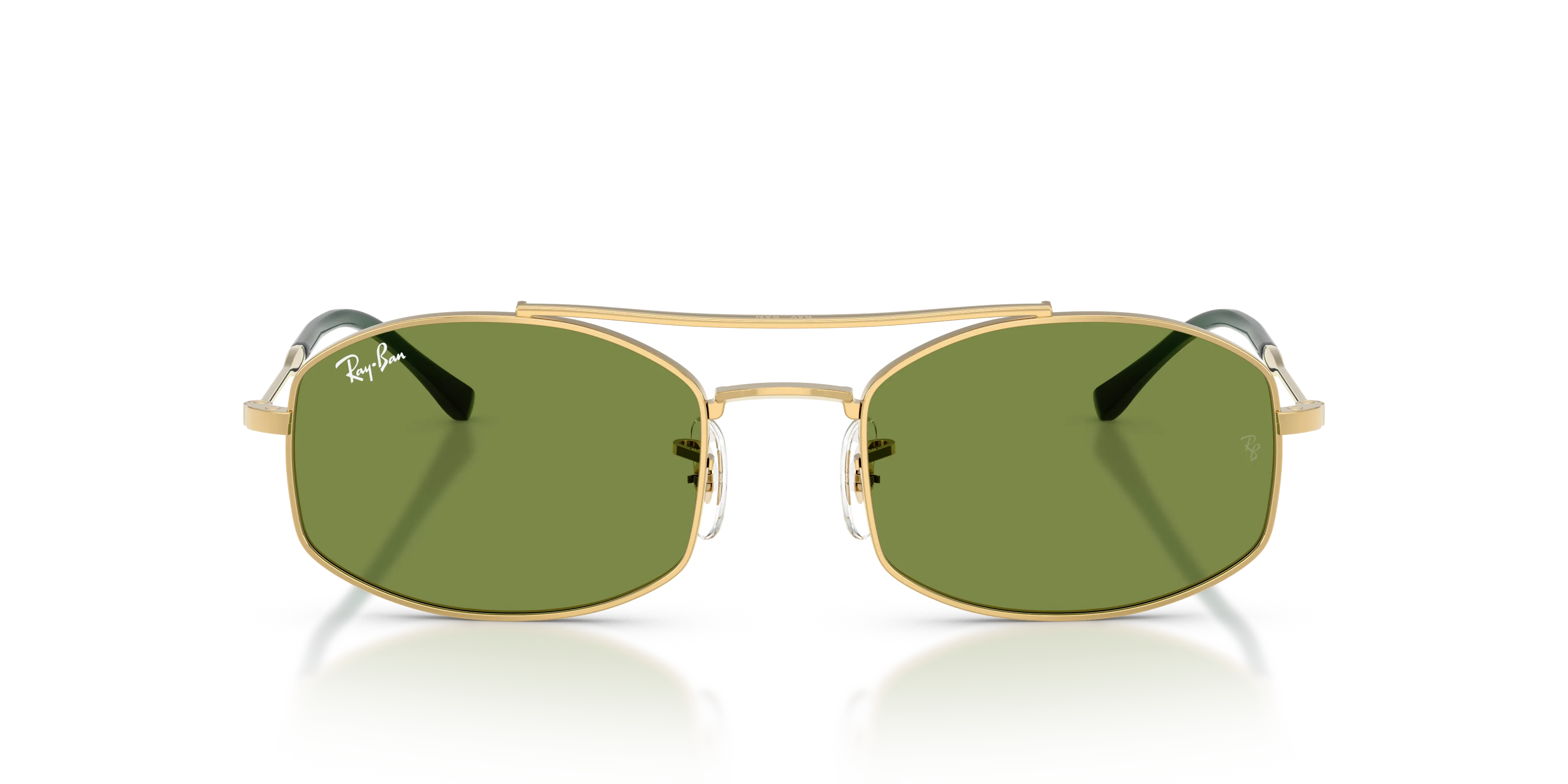 Ray - Ban RB3719 001/4E Occhiali da sole Metallo Oro Verde Rotonda Normale - immagine 3