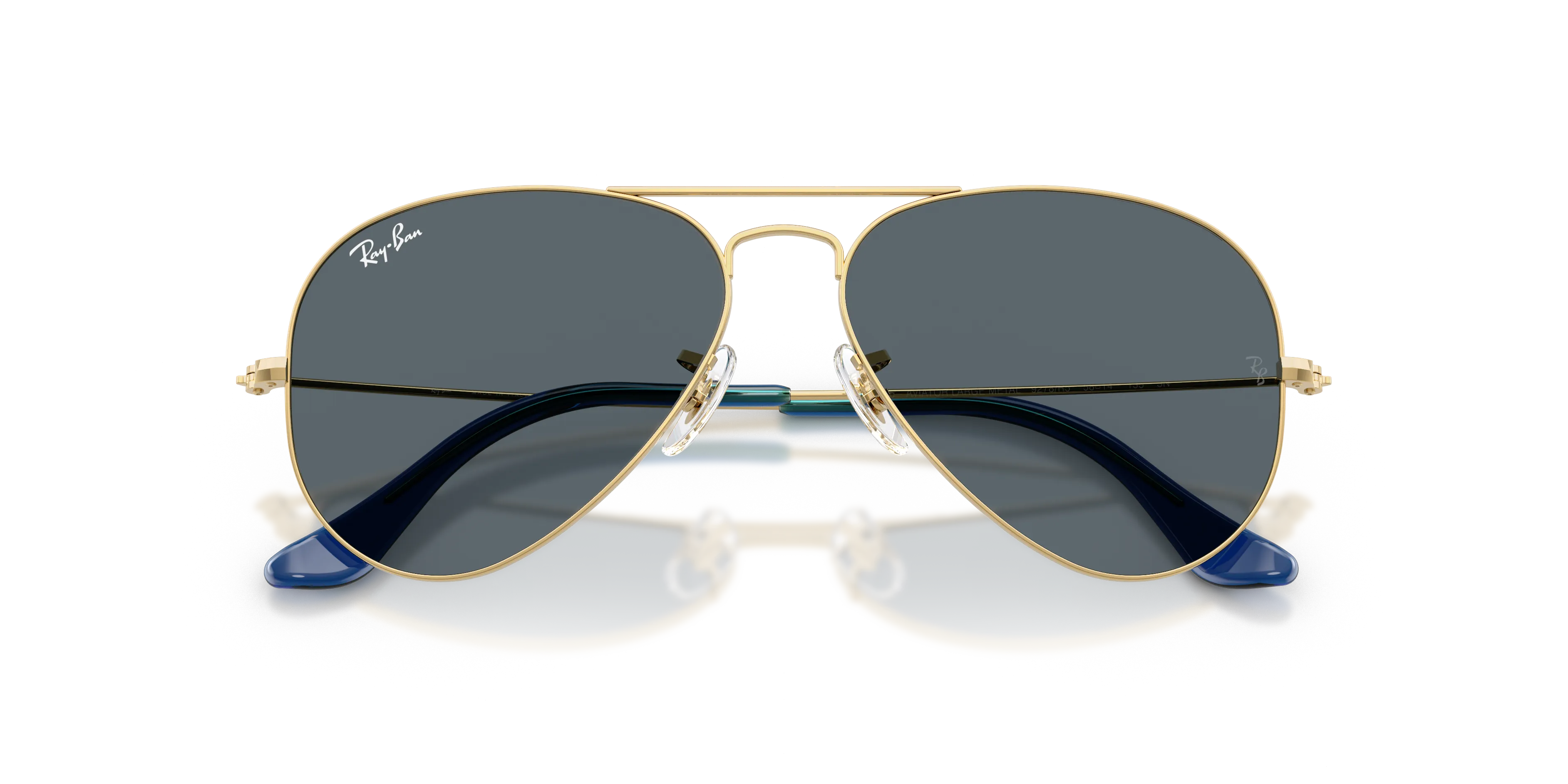 Ray - Ban RB3025 AVIATOR 9278R5 Occhiali da sole Metallo Oro Blu Pilot Normale - immagine 2