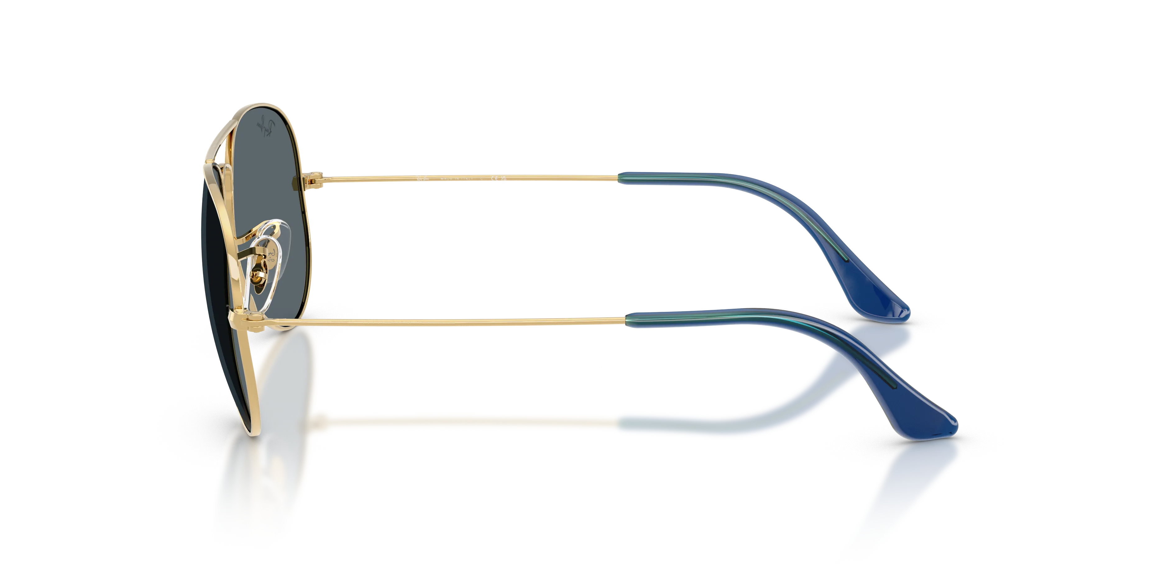 Ray - Ban RB3025 AVIATOR 9278R5 Occhiali da sole Metallo Oro Blu Pilot Normale - immagine 4