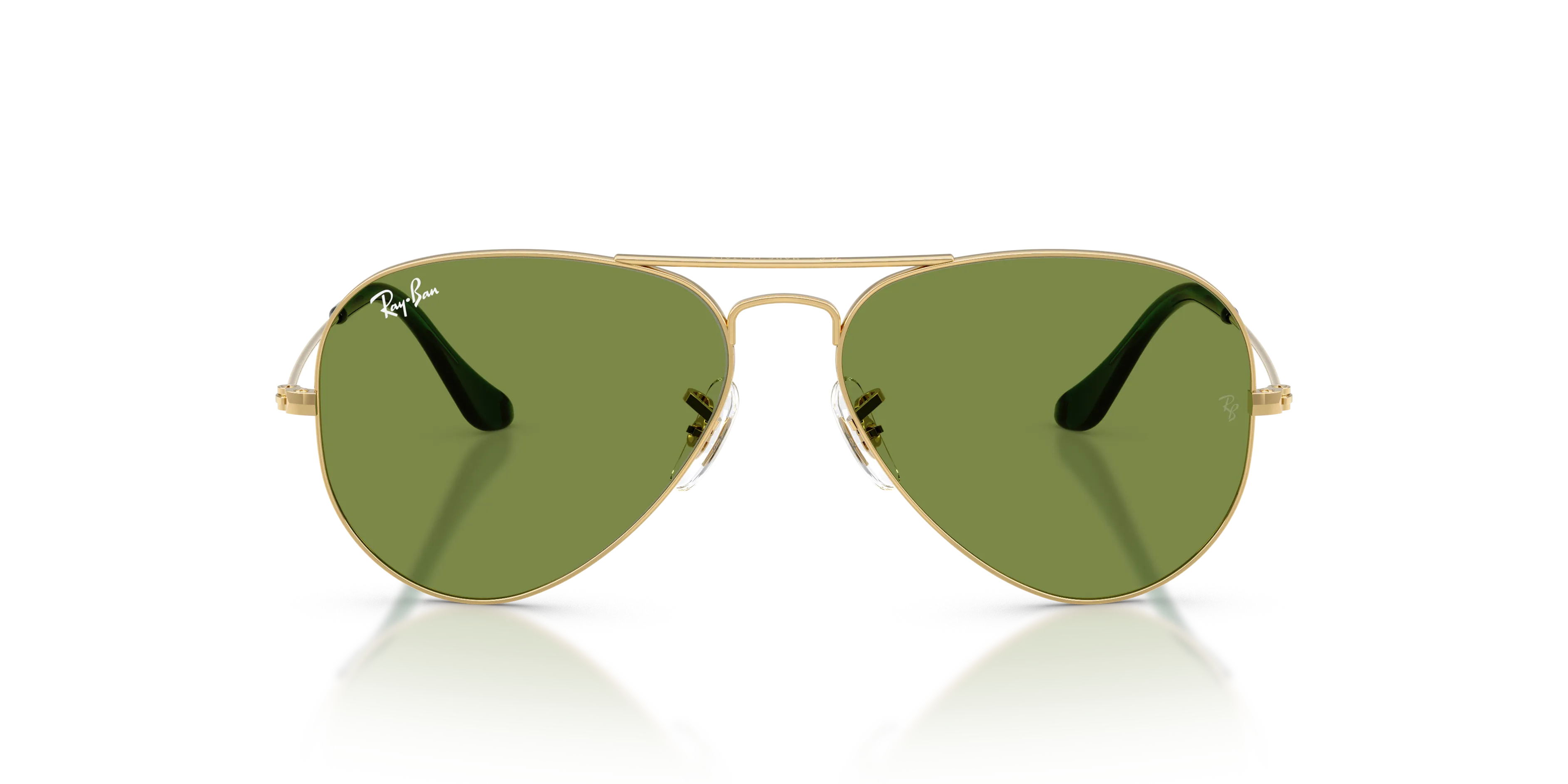 Ray - Ban RB3025 AVIATOR 001/4E Occhiali da sole Metallo Oro Verde Pilot Normale - immagine 3
