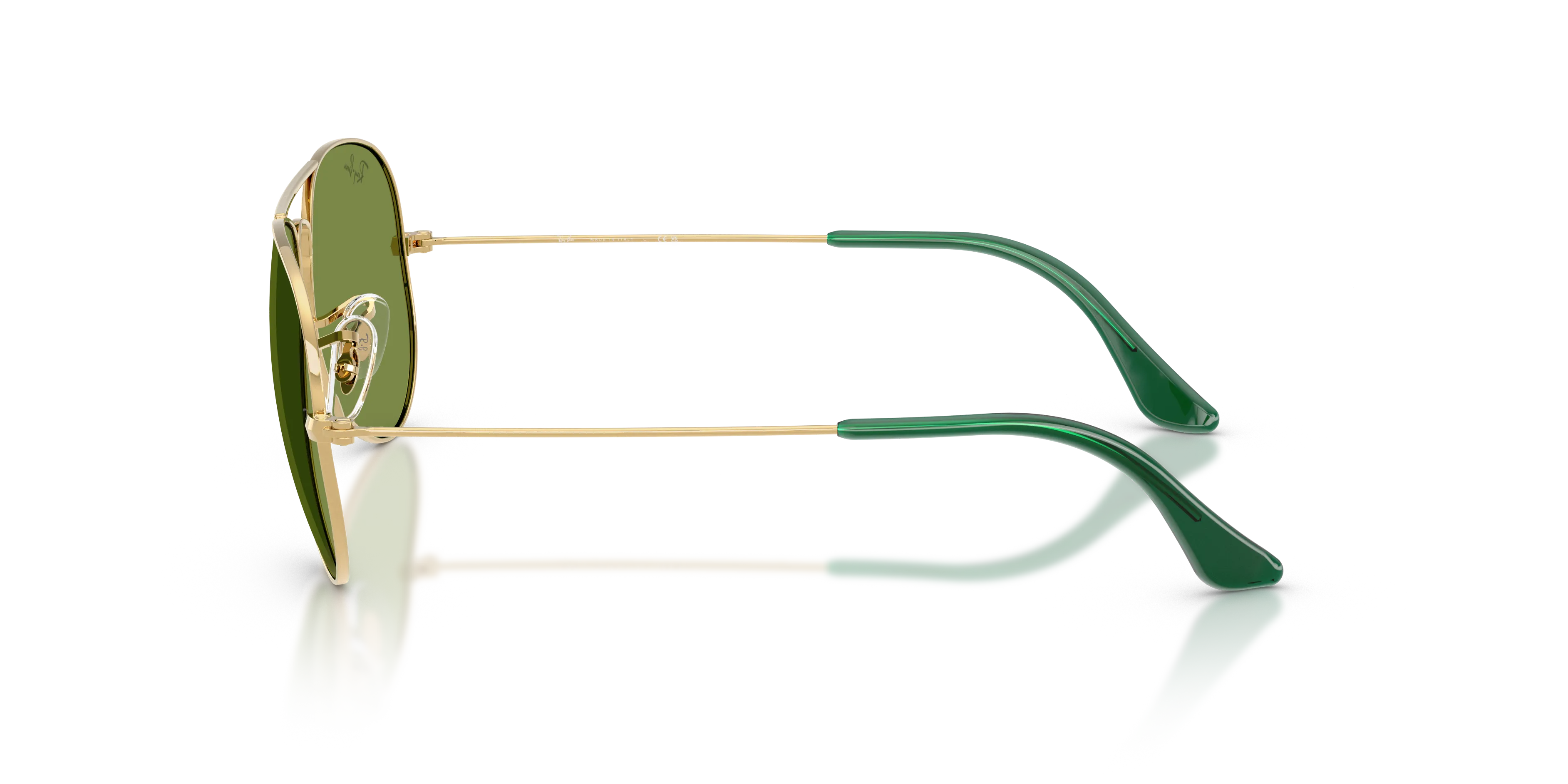 Ray - Ban RB3025 AVIATOR 001/4E Occhiali da sole Metallo Oro Verde Pilot Normale - immagine 4